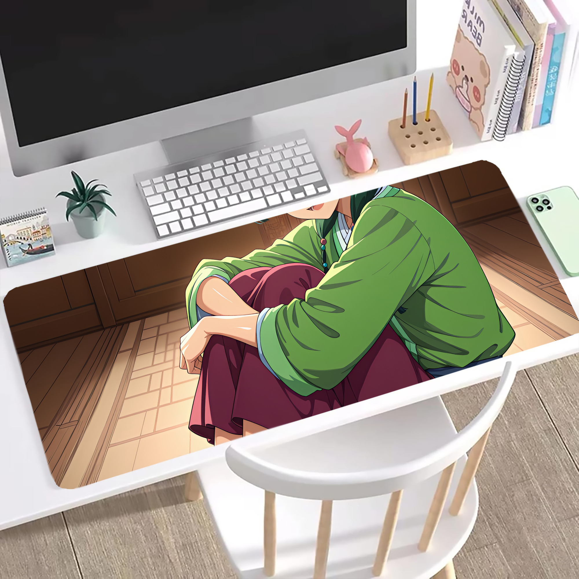 （画像用） 薬屋のひとりごと The Apothecary Diaries ステッチ加工 大判デスクマット／滑り止めマウスパッド
