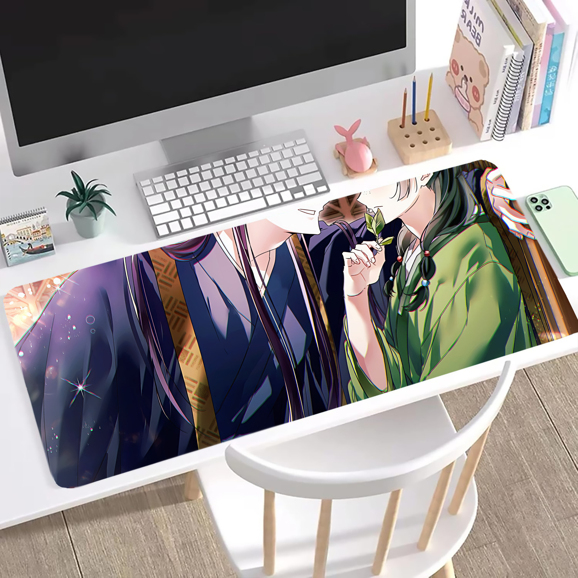 （画像用） 薬屋のひとりごと The Apothecary Diaries ステッチ加工 大判デスクマット／滑り止めマウスパッド