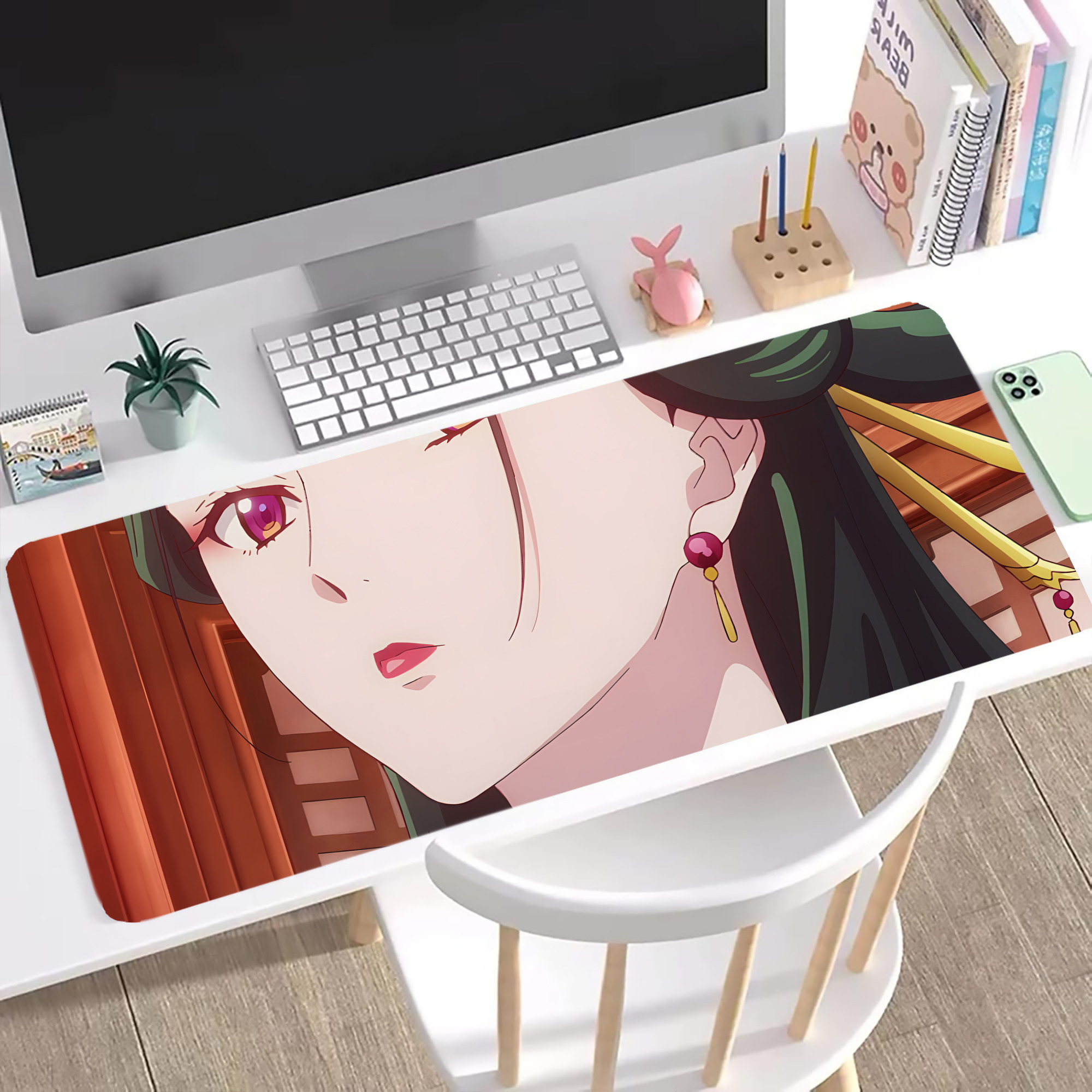 （画像用） 薬屋のひとりごと The Apothecary Diaries ステッチ加工 大判デスクマット／滑り止めマウスパッド