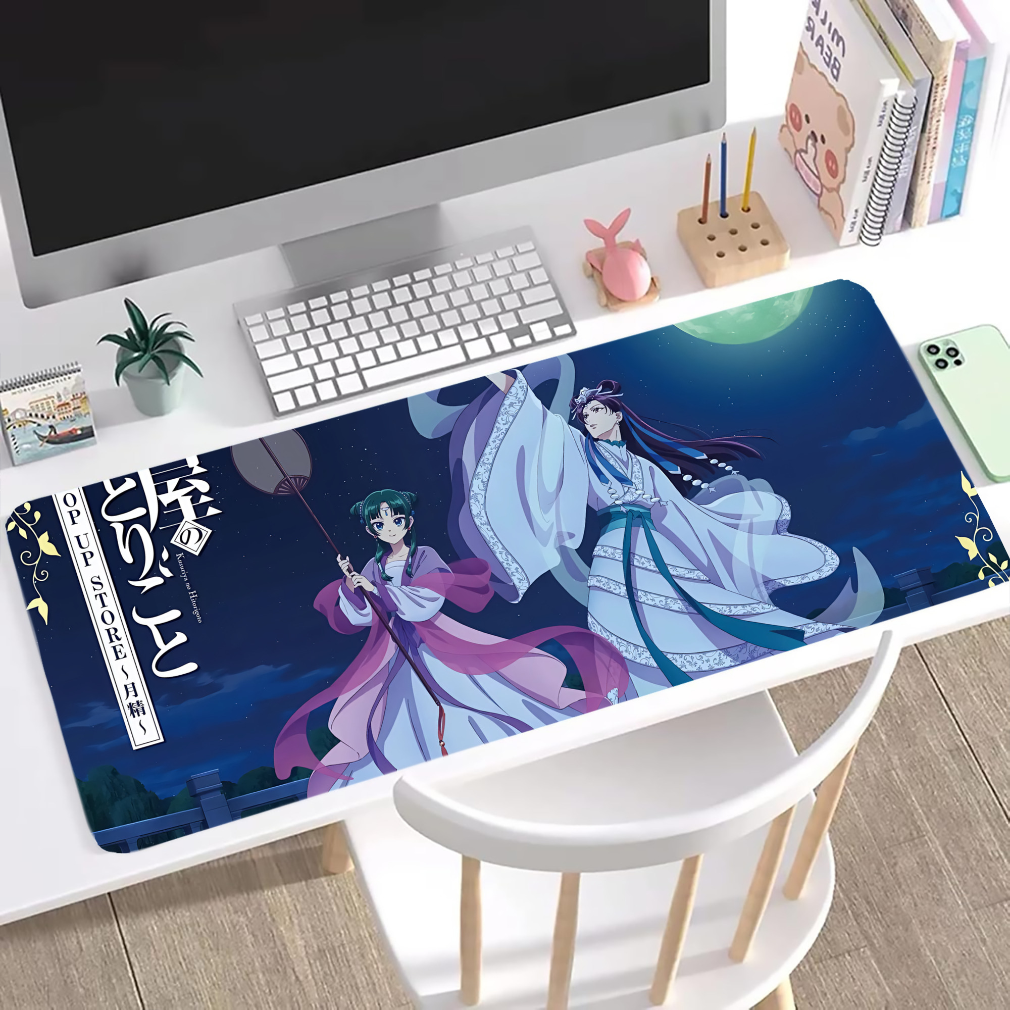 （画像用） 薬屋のひとりごと The Apothecary Diaries ステッチ加工 大判デスクマット／滑り止めマウスパッド