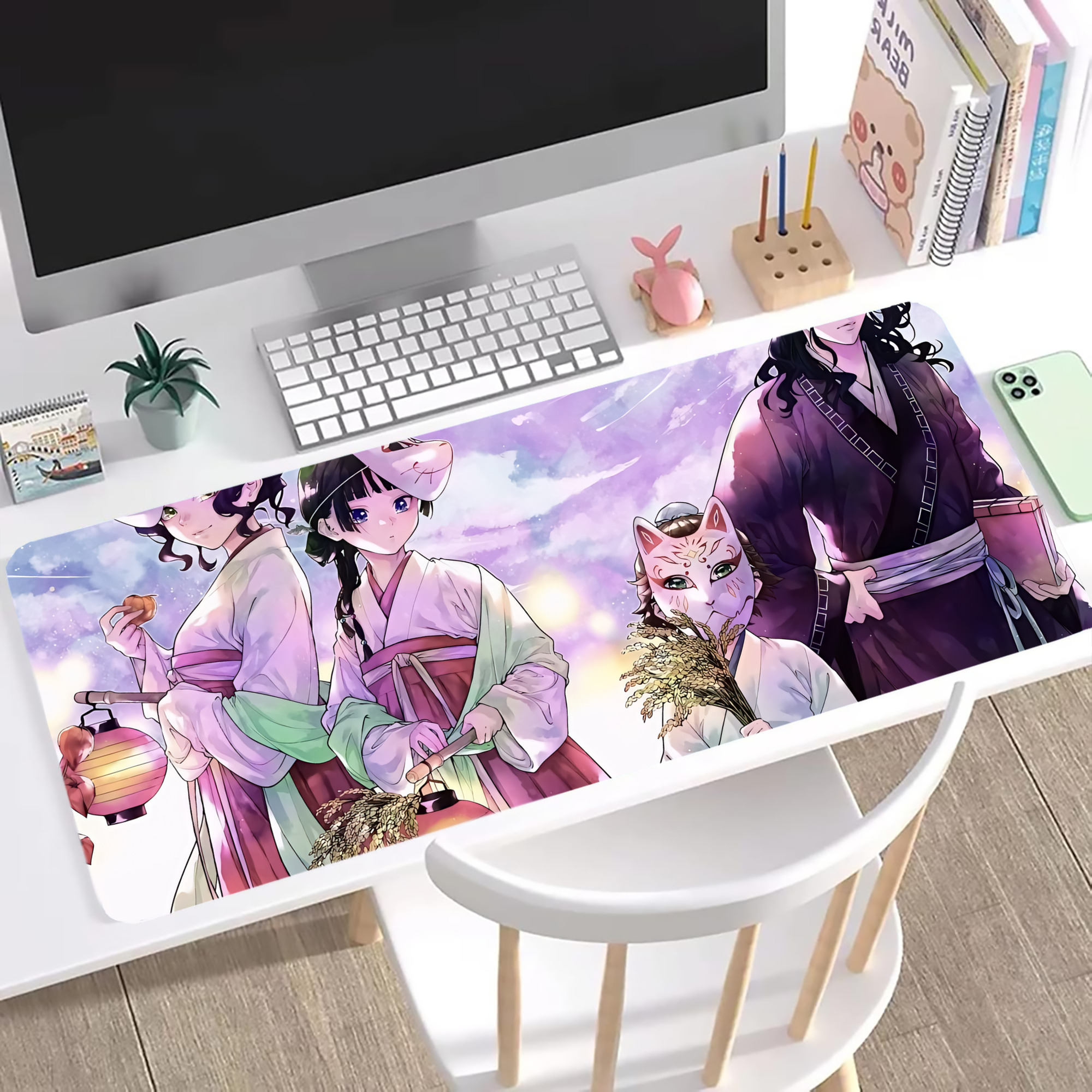 （画像用） 薬屋のひとりごと The Apothecary Diaries ステッチ加工 大判デスクマット／滑り止めマウスパッド