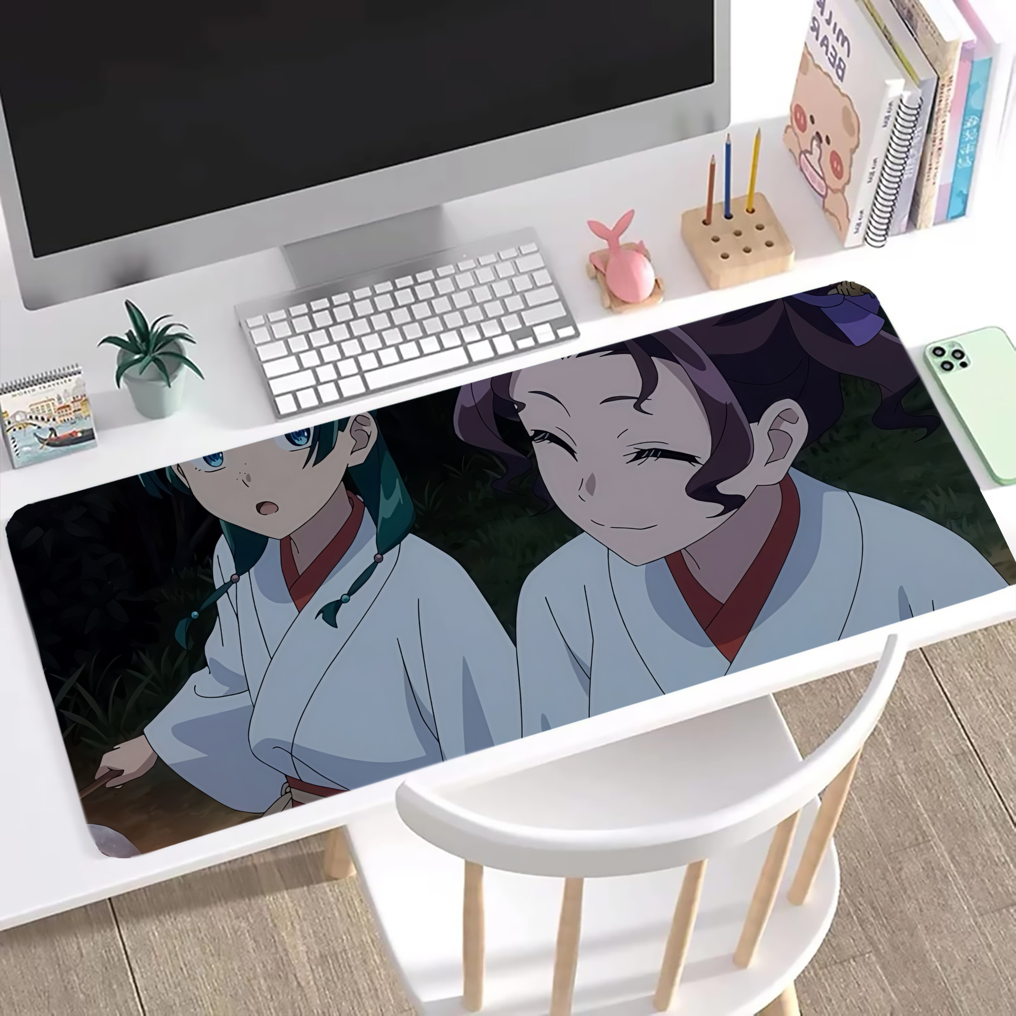 （画像用） 薬屋のひとりごと The Apothecary Diaries ステッチ加工 大判デスクマット／滑り止めマウスパッド