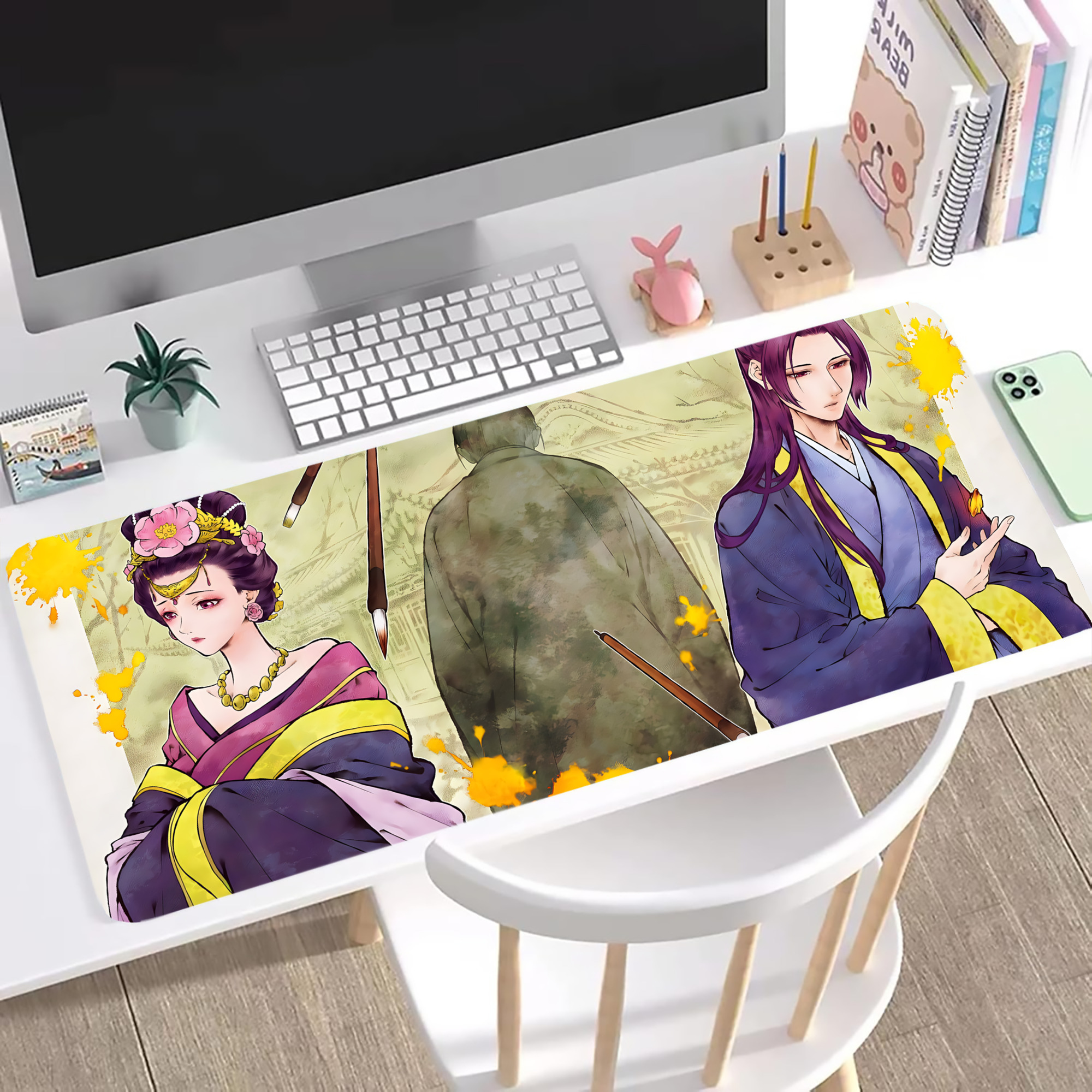 （画像用） 薬屋のひとりごと The Apothecary Diaries ステッチ加工 大判デスクマット／滑り止めマウスパッド