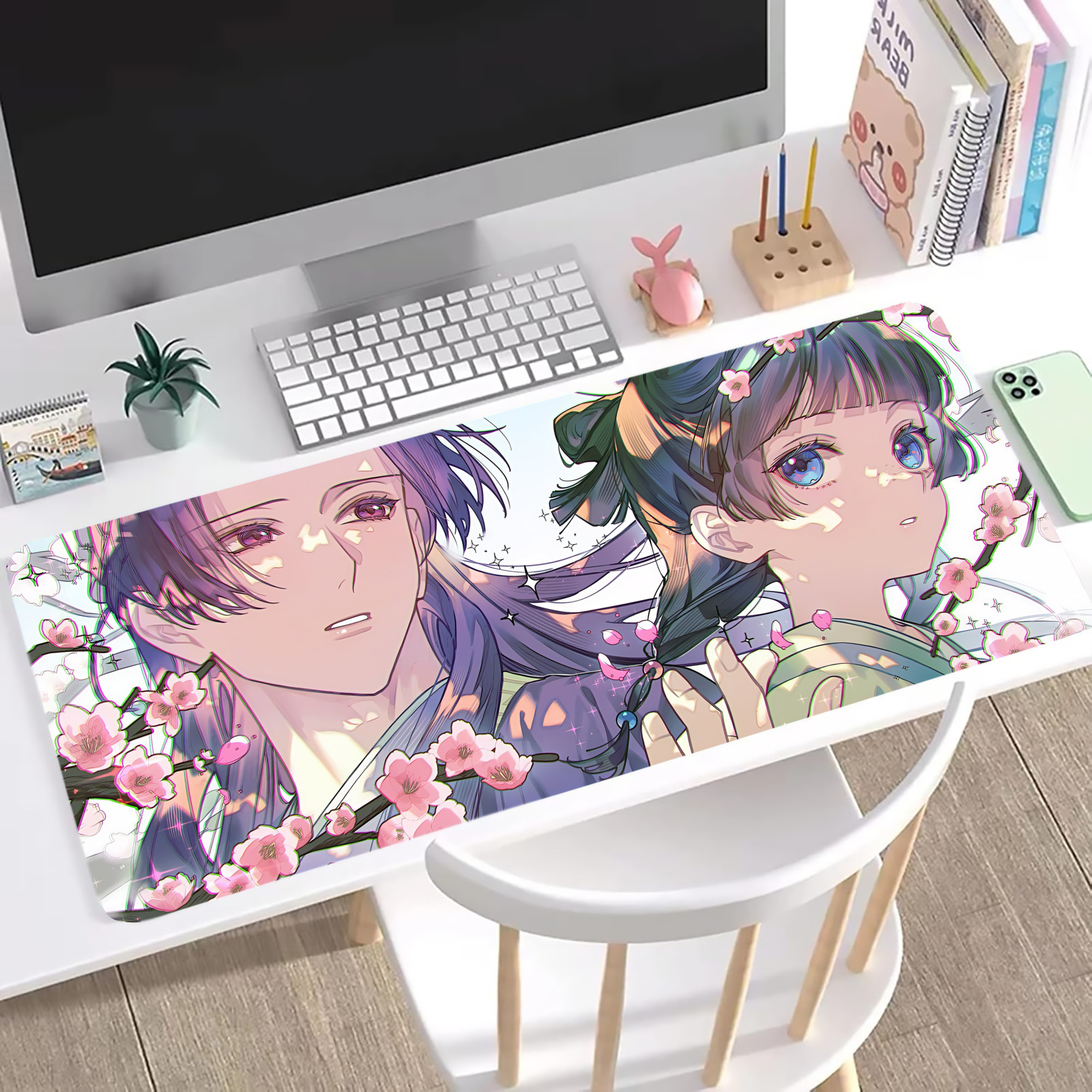 （画像用） 薬屋のひとりごと The Apothecary Diaries ステッチ加工 大判デスクマット／滑り止めマウスパッド