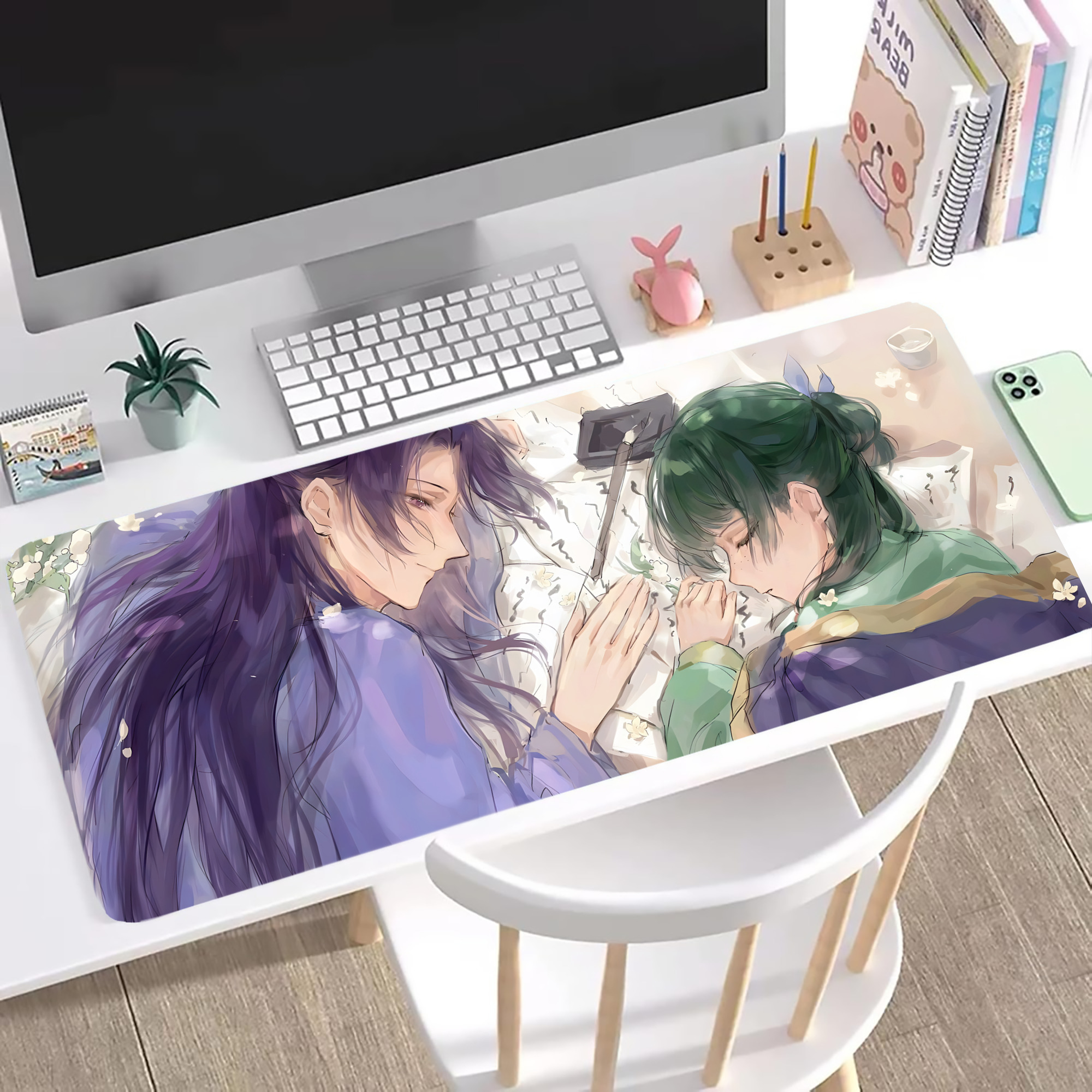 （画像用） 薬屋のひとりごと The Apothecary Diaries ステッチ加工 大判デスクマット／滑り止めマウスパッド