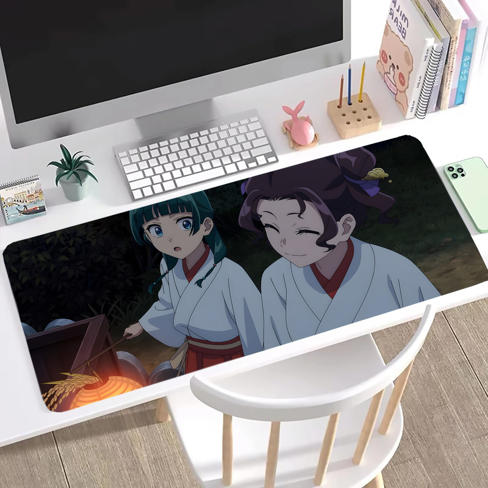 （画像用） 薬屋のひとりごと The Apothecary Diaries ステッチ加工 大判デスクマット／滑り止めマウスパッド