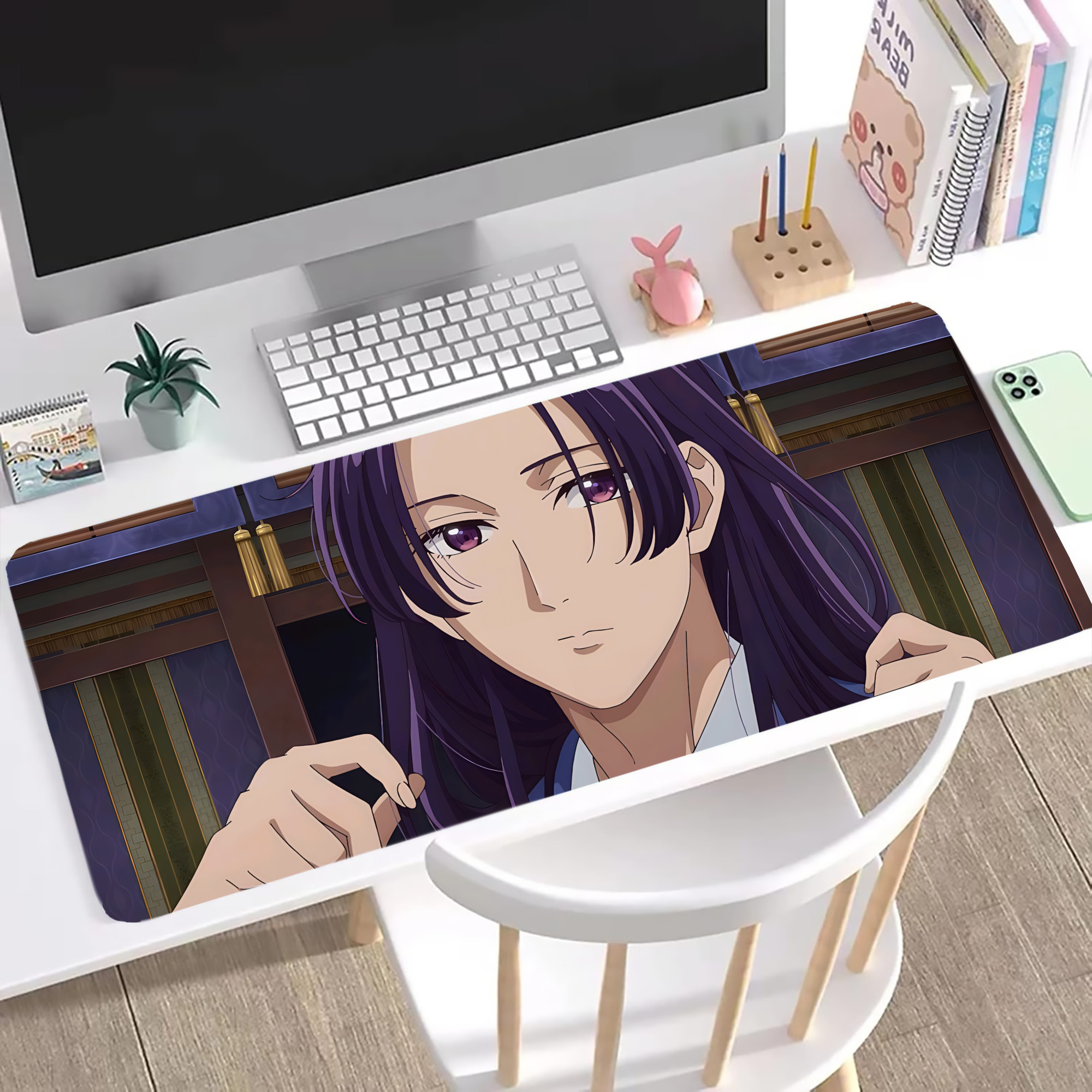 （画像用） 薬屋のひとりごと The Apothecary Diaries ステッチ加工 大判デスクマット／滑り止めマウスパッド