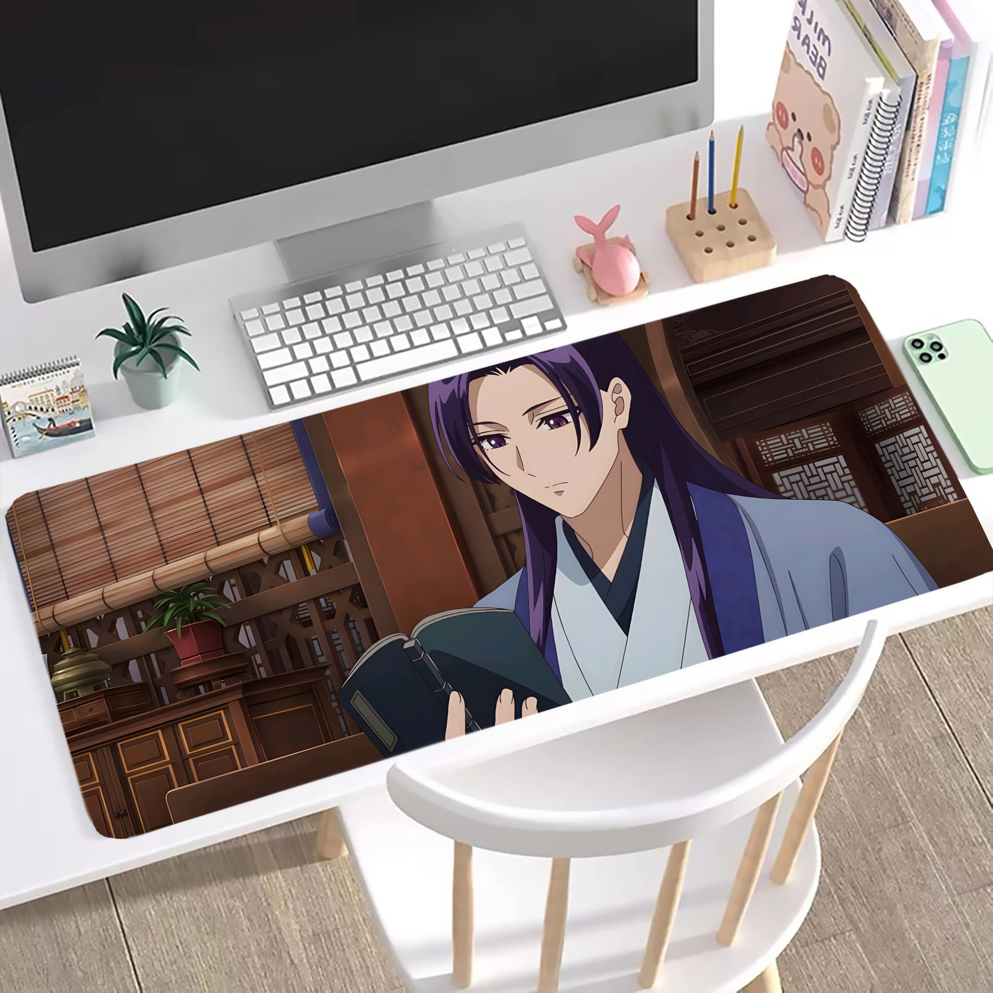 （画像用） 薬屋のひとりごと The Apothecary Diaries ステッチ加工 大判デスクマット／滑り止めマウスパッド