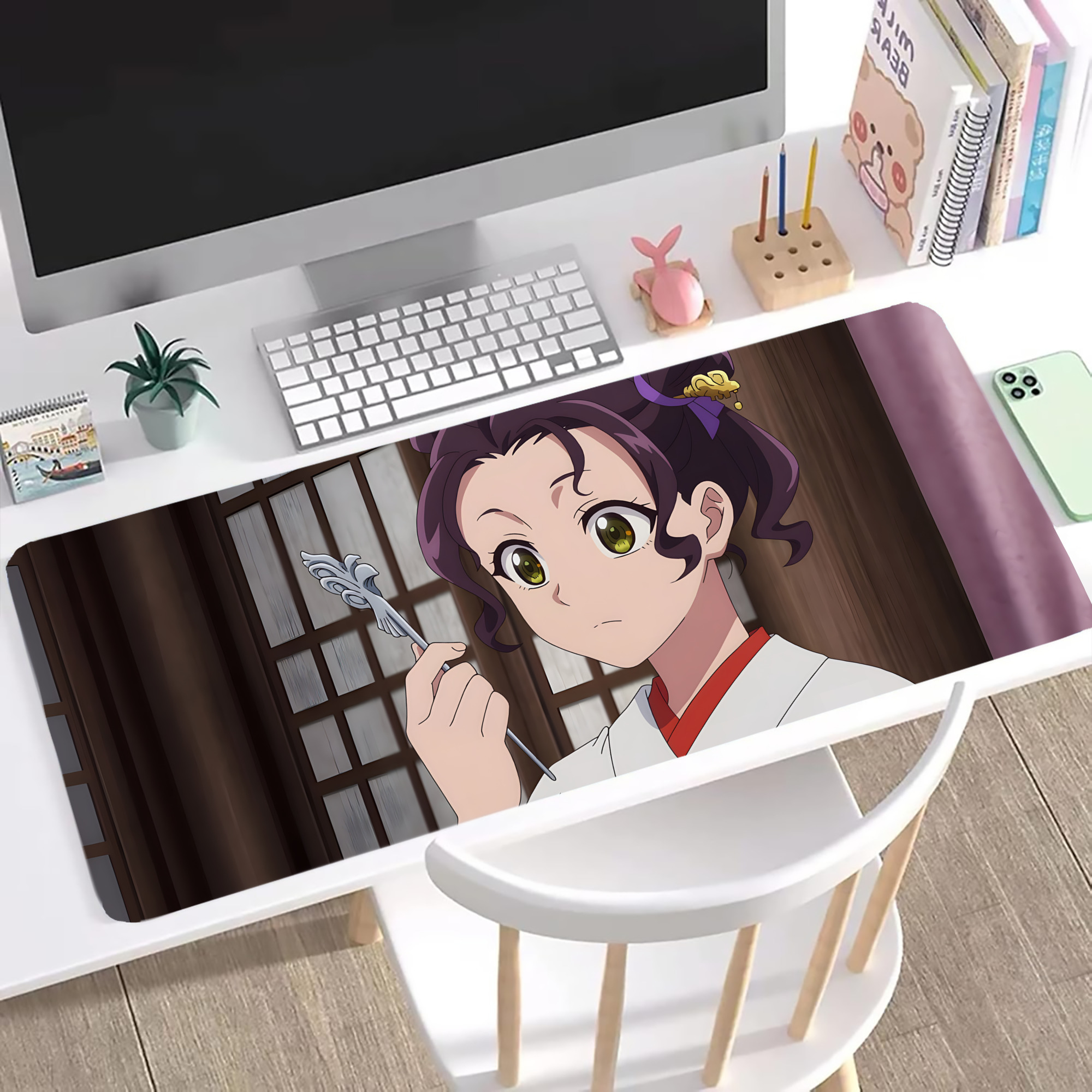 （画像用） 薬屋のひとりごと The Apothecary Diaries ステッチ加工 大判デスクマット／滑り止めマウスパッド