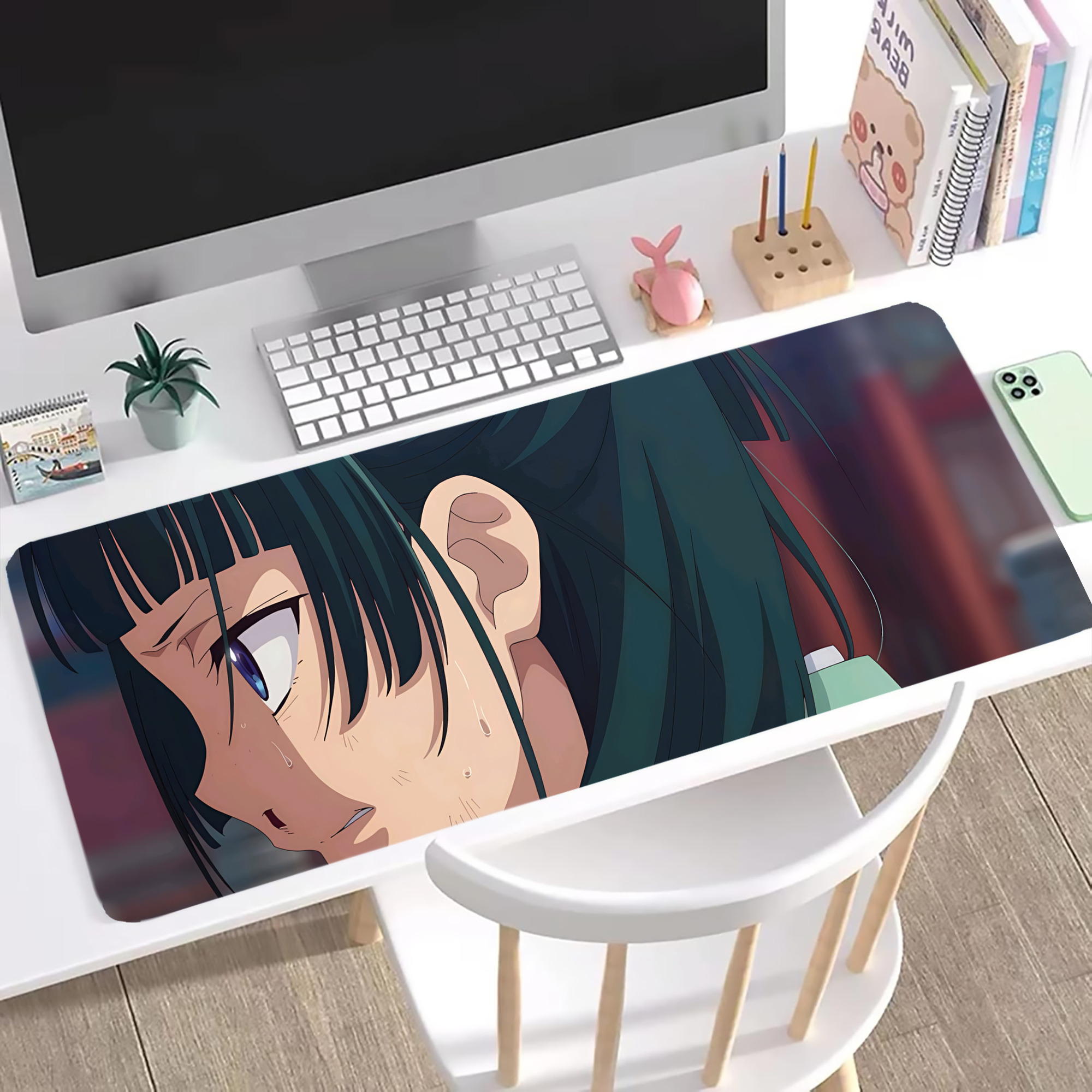 （画像用） 薬屋のひとりごと The Apothecary Diaries ステッチ加工 大判デスクマット／滑り止めマウスパッド