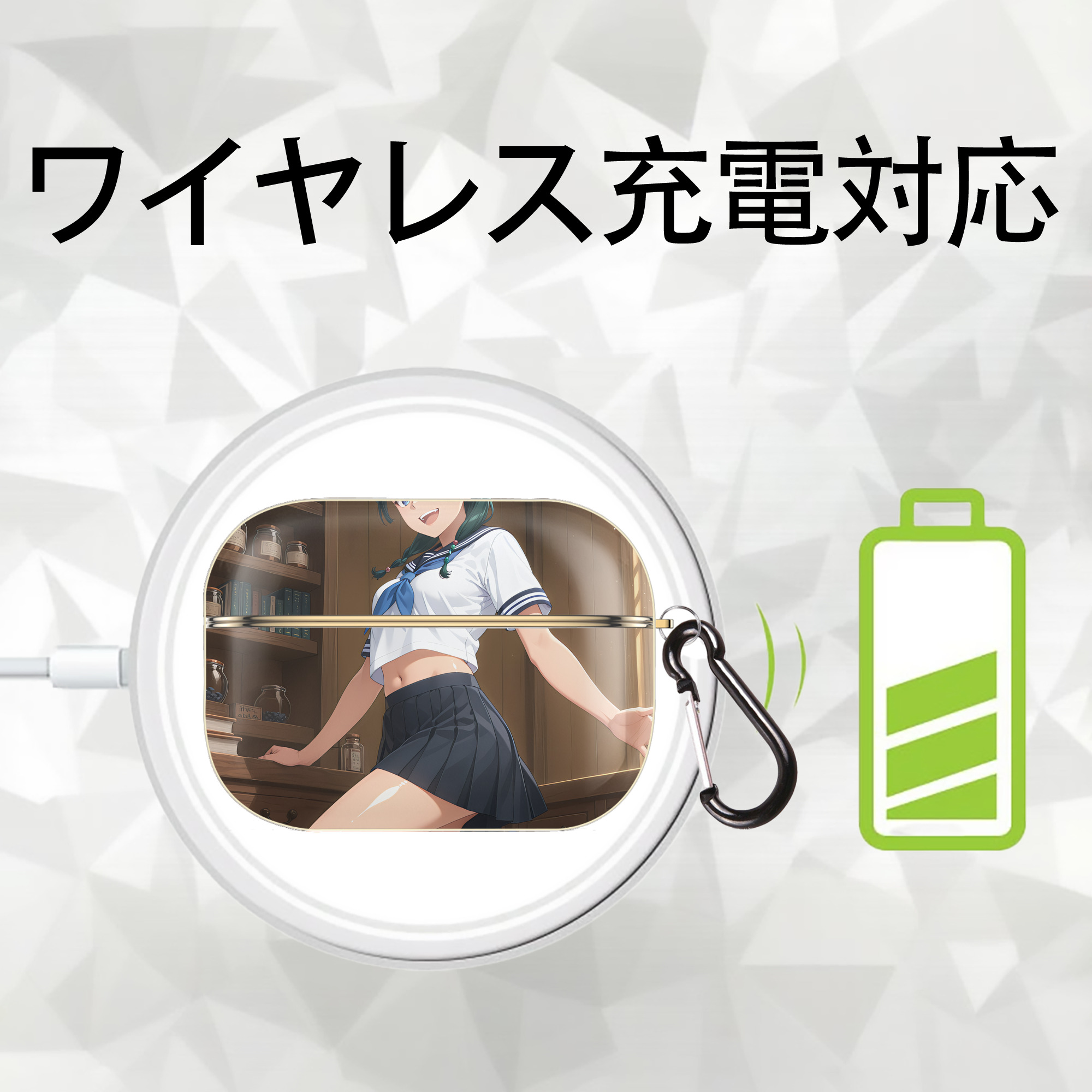 薬屋のひとりごと The Apothecary Diaries 【AirPods Pro用】ハードシェル保護ケース｜耐衝撃・防指紋・カラビナ付き商品仕様
