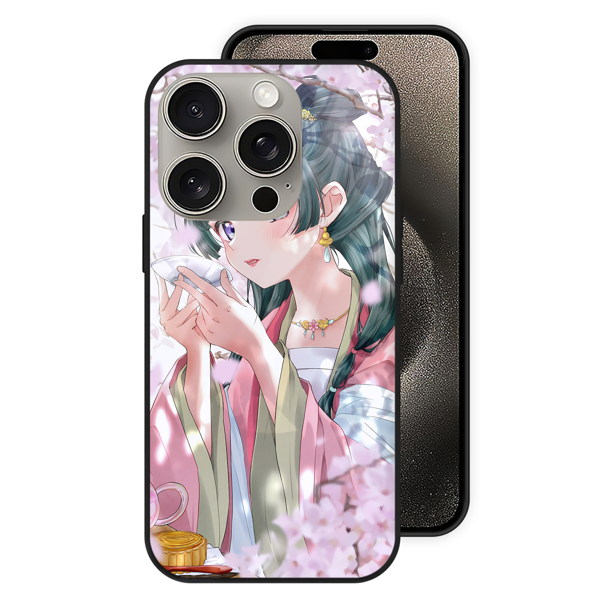 薬屋のひとりごと The Apothecary Diaries 【iPhone15Pro対応】スマホケース 耐衝撃＆黄変防止 背面ガラス