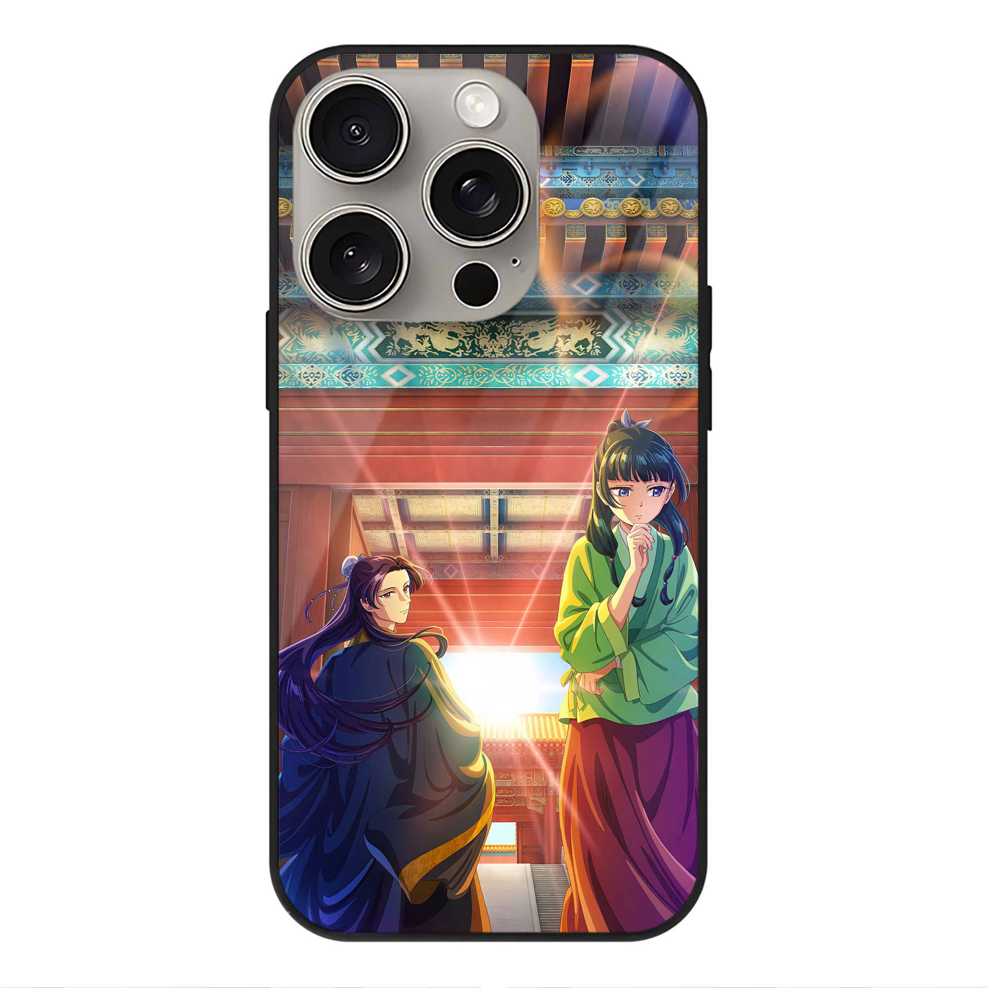 薬屋のひとりごと The Apothecary Diaries 【iPhone15Pro対応】スマホケース 耐衝撃＆黄変防止 背面ガラス