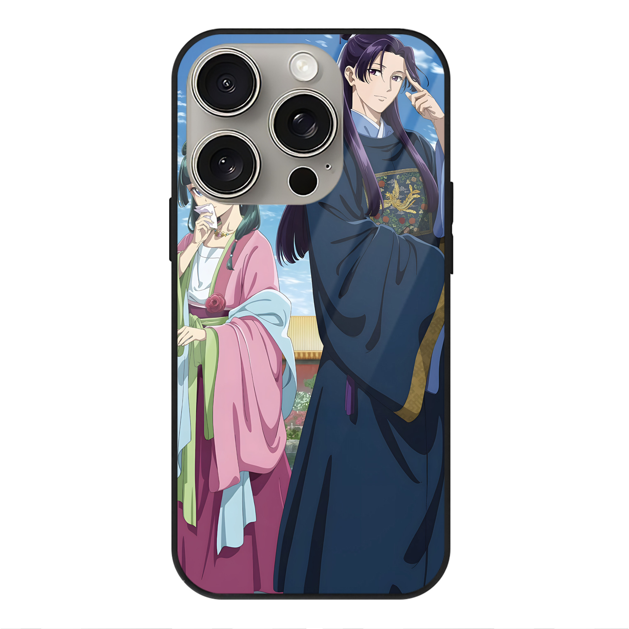 薬屋のひとりごと The Apothecary Diaries 【iPhone15Pro対応】スマホケース 耐衝撃＆黄変防止 背面ガラス