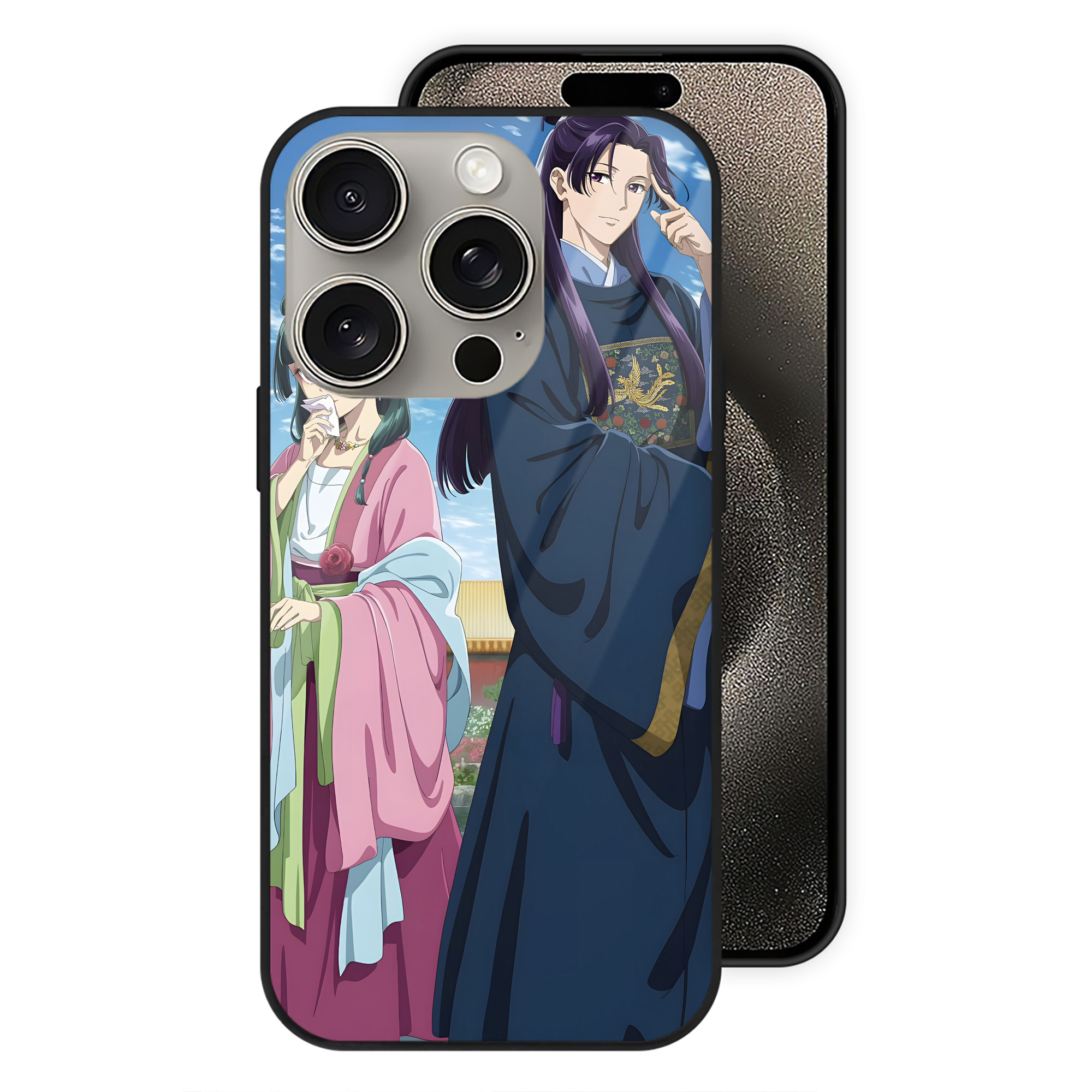 薬屋のひとりごと The Apothecary Diaries 【iPhone15Pro対応】スマホケース 耐衝撃＆黄変防止 背面ガラス