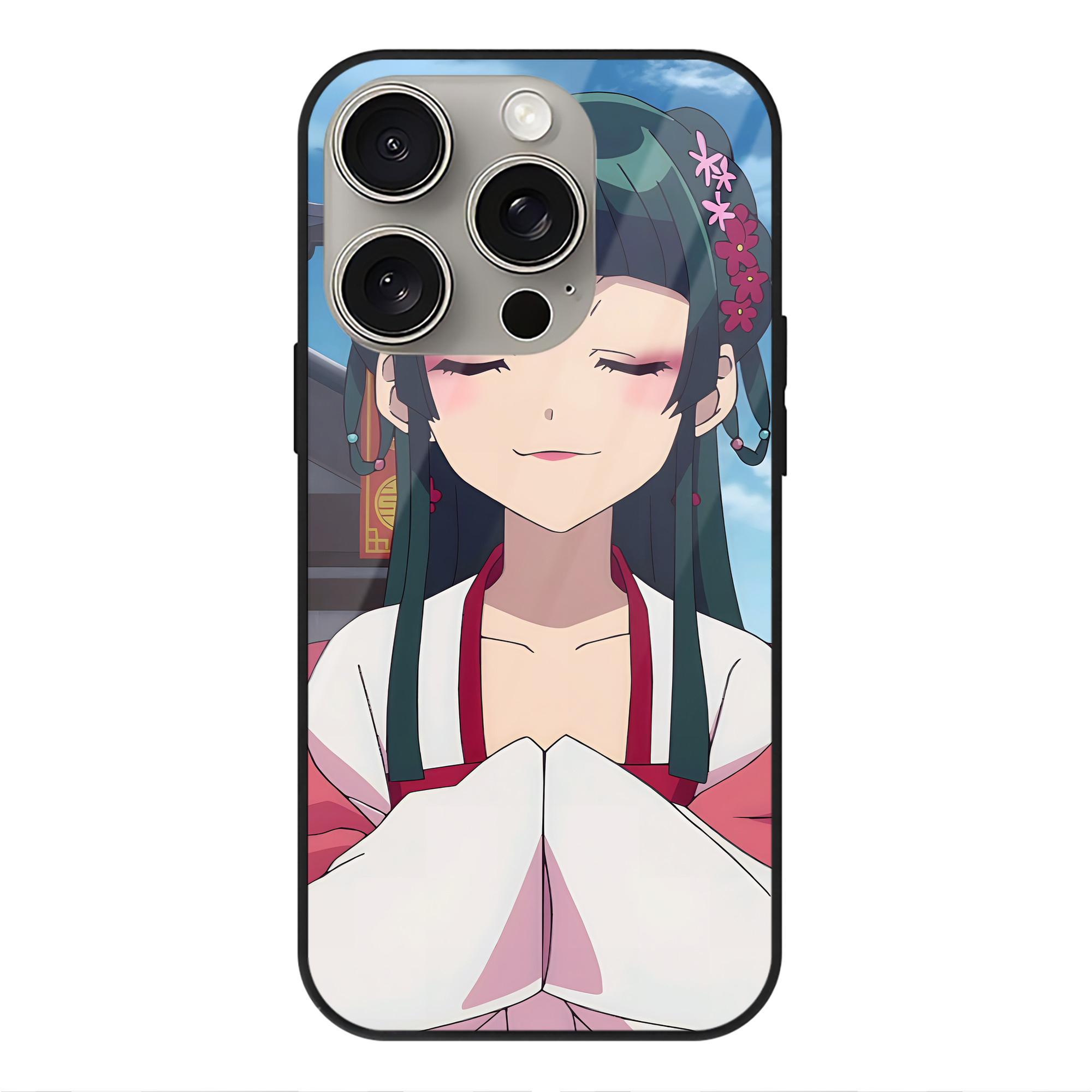 薬屋のひとりごと The Apothecary Diaries 【iPhone15Pro対応】スマホケース 耐衝撃＆黄変防止 背面ガラス