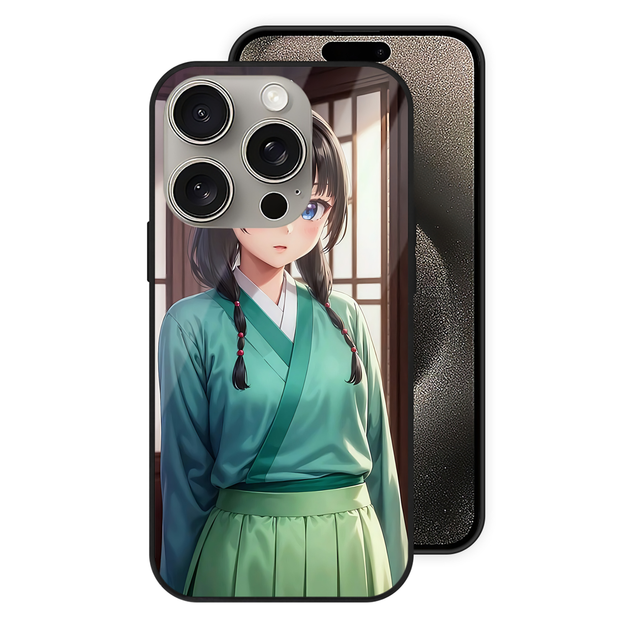 薬屋のひとりごと The Apothecary Diaries 【iPhone15Pro対応】スマホケース 耐衝撃＆黄変防止 背面ガラス