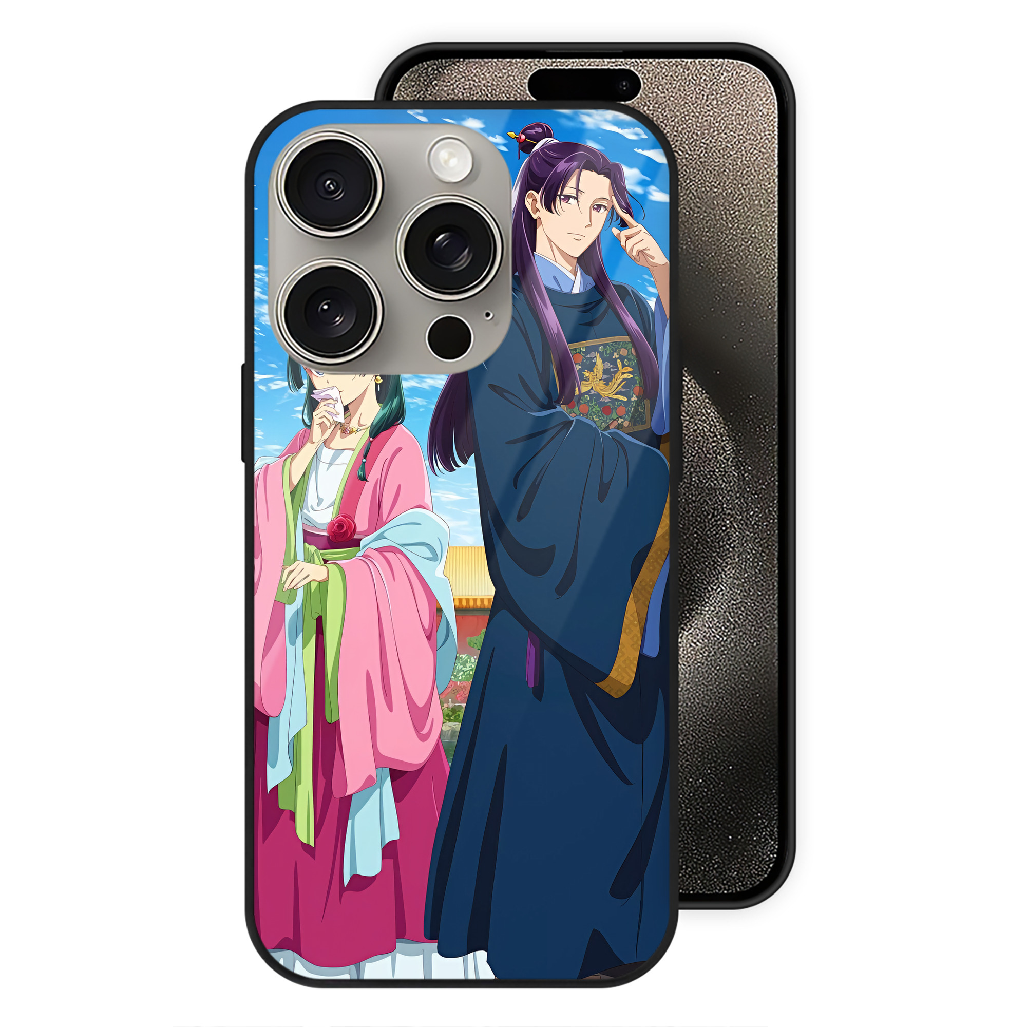 薬屋のひとりごと The Apothecary Diaries 【iPhone15Pro対応】スマホケース 耐衝撃＆黄変防止 背面ガラス