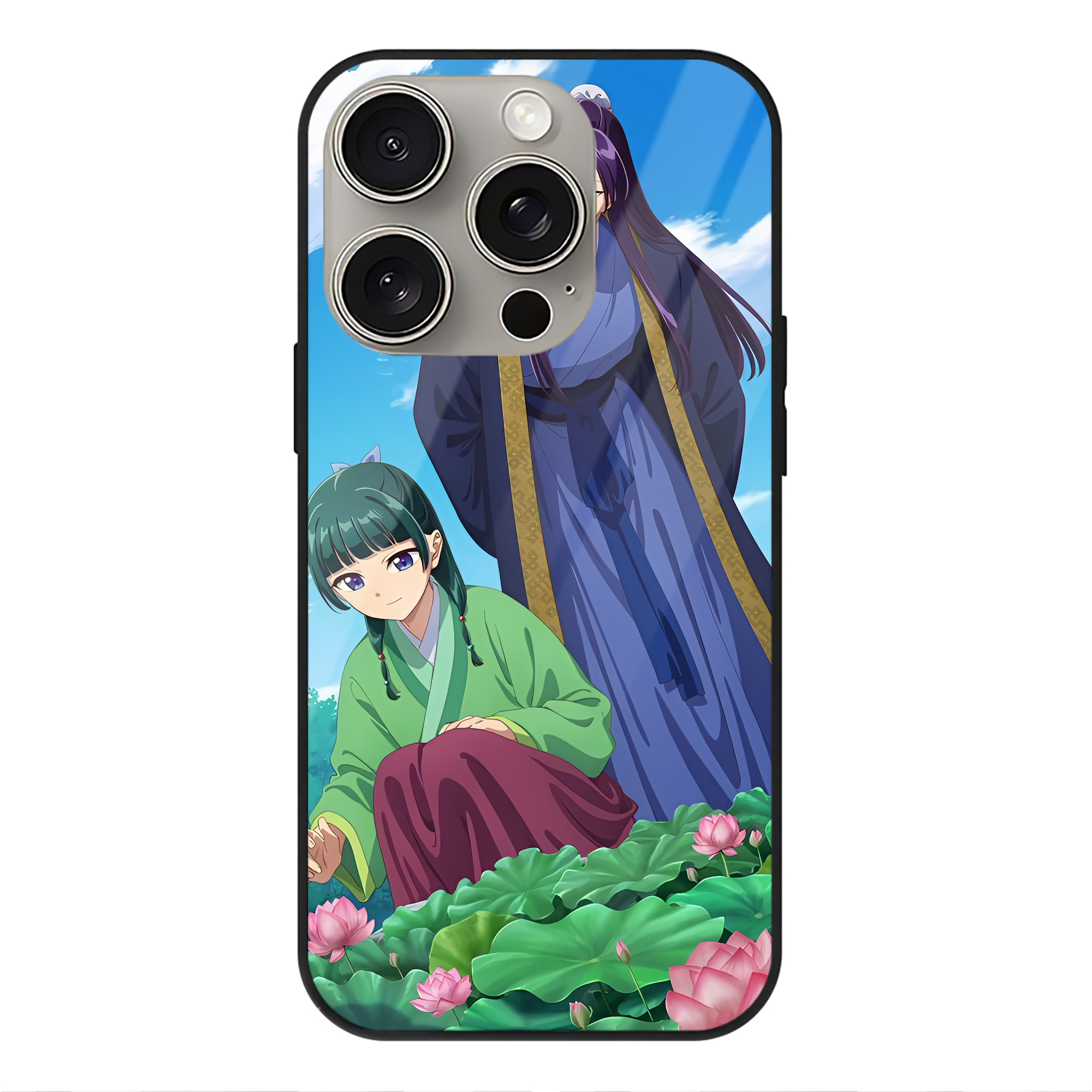 薬屋のひとりごと The Apothecary Diaries 【iPhone15Pro対応】スマホケース 耐衝撃＆黄変防止 背面ガラス