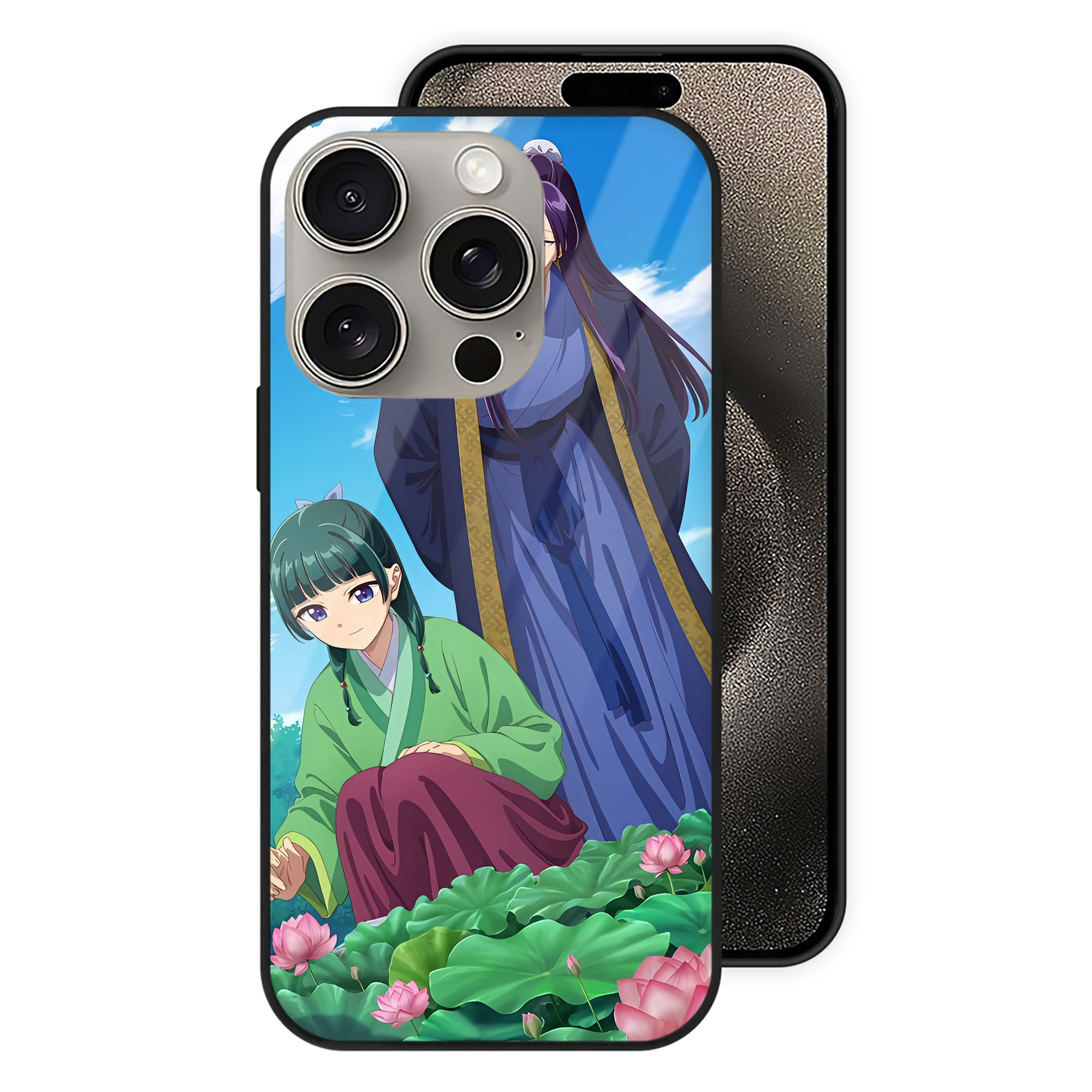 薬屋のひとりごと The Apothecary Diaries 【iPhone15Pro対応】スマホケース 耐衝撃＆黄変防止 背面ガラス