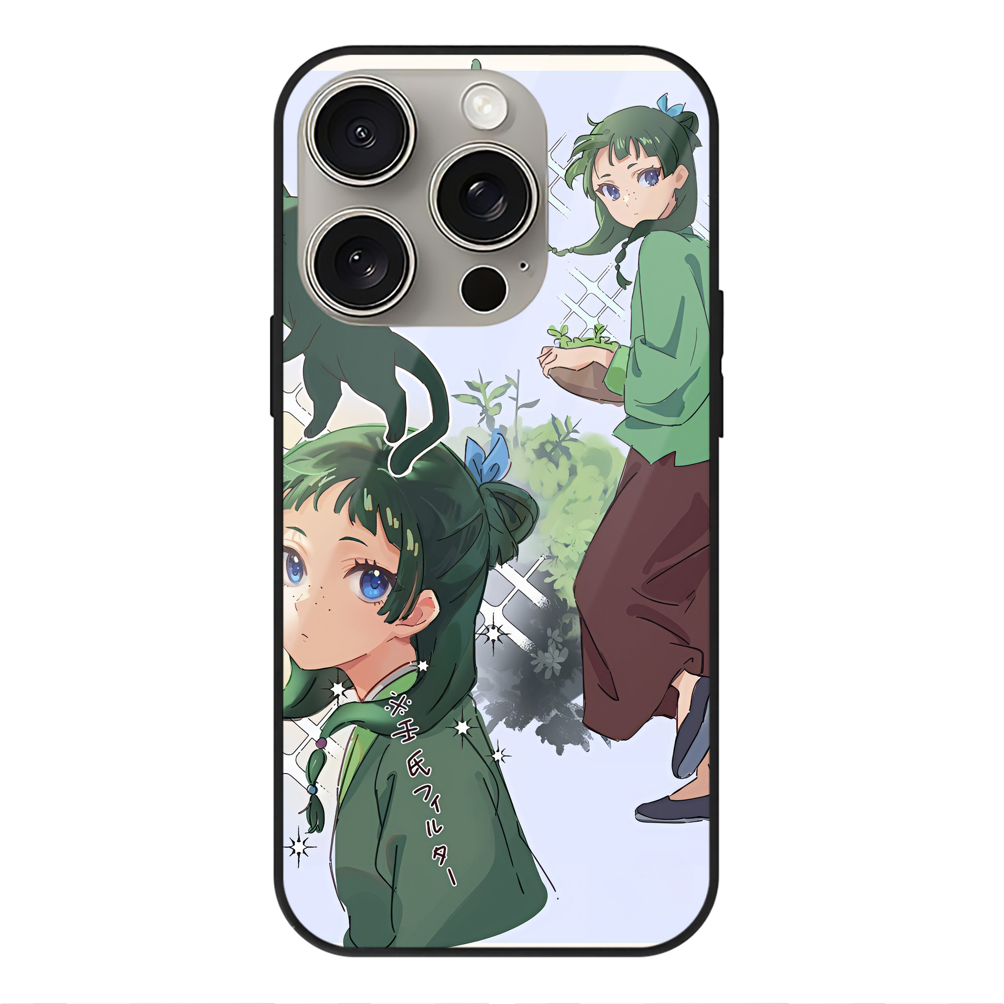 薬屋のひとりごと The Apothecary Diaries 【iPhone15Pro対応】スマホケース 耐衝撃＆黄変防止 背面ガラス