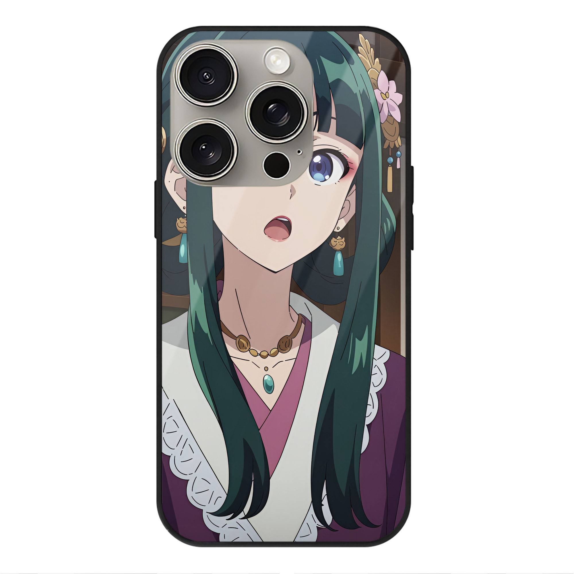 薬屋のひとりごと The Apothecary Diaries 【iPhone15Pro対応】スマホケース 耐衝撃＆黄変防止 背面ガラス