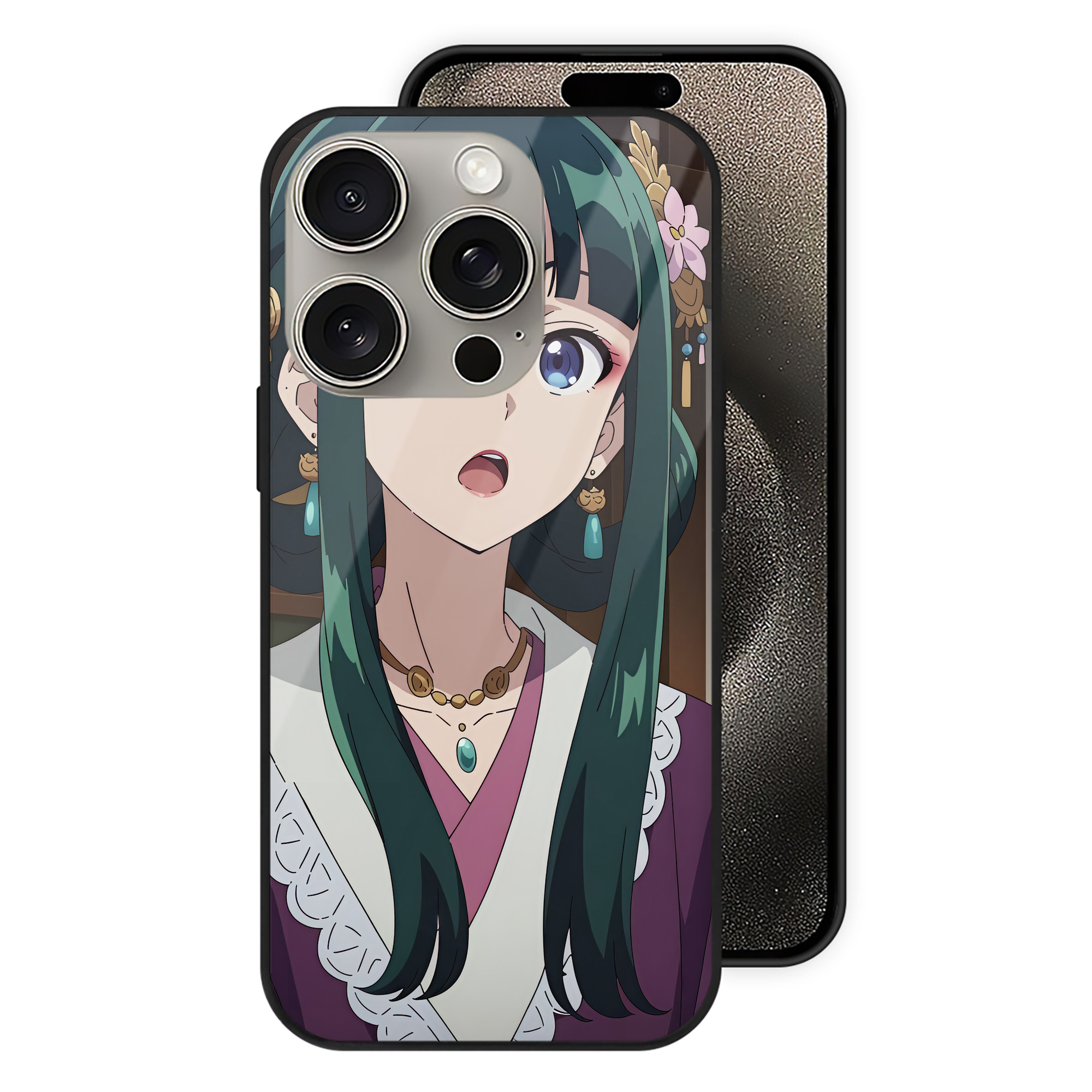 薬屋のひとりごと The Apothecary Diaries 【iPhone15Pro対応】スマホケース 耐衝撃＆黄変防止 背面ガラス