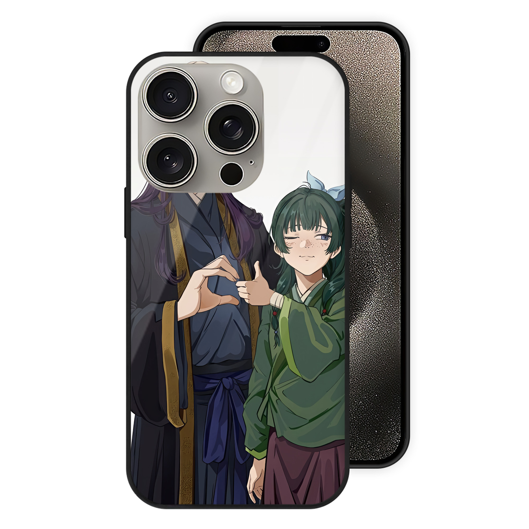 薬屋のひとりごと The Apothecary Diaries 【iPhone15Pro対応】スマホケース 耐衝撃＆黄変防止 背面ガラス