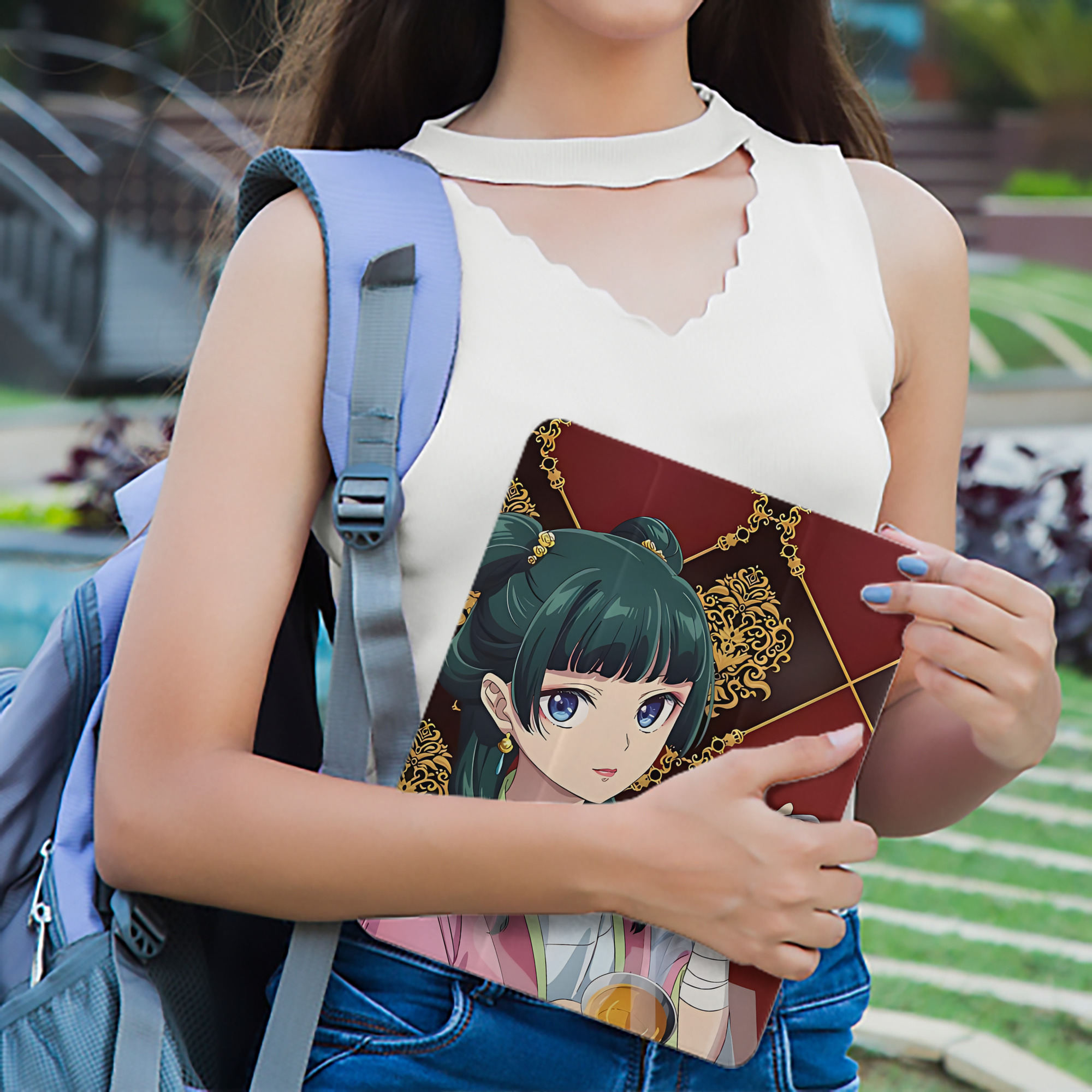 薬屋のひとりごと The Apothecary Diaries IPad ケース ペン収納付き 三つ折りスタンド PUレザー×シリコン 対応機種9.5/10.5/10.9インチ