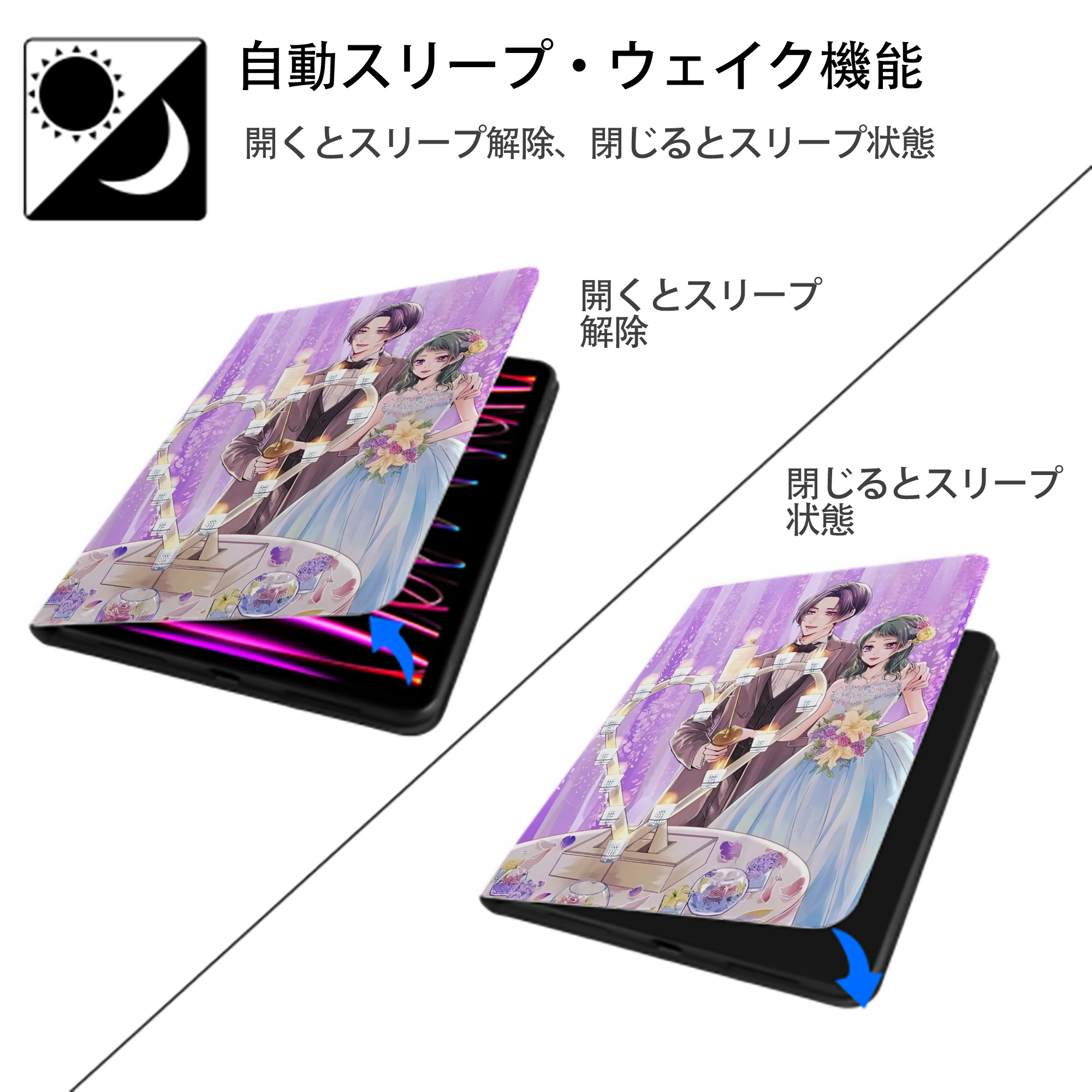 薬屋のひとりごと The Apothecary Diaries IPad ケース ペン収納付き 三つ折りスタンド PUレザー×シリコン 対応機種9.5/10.5/10.9インチ