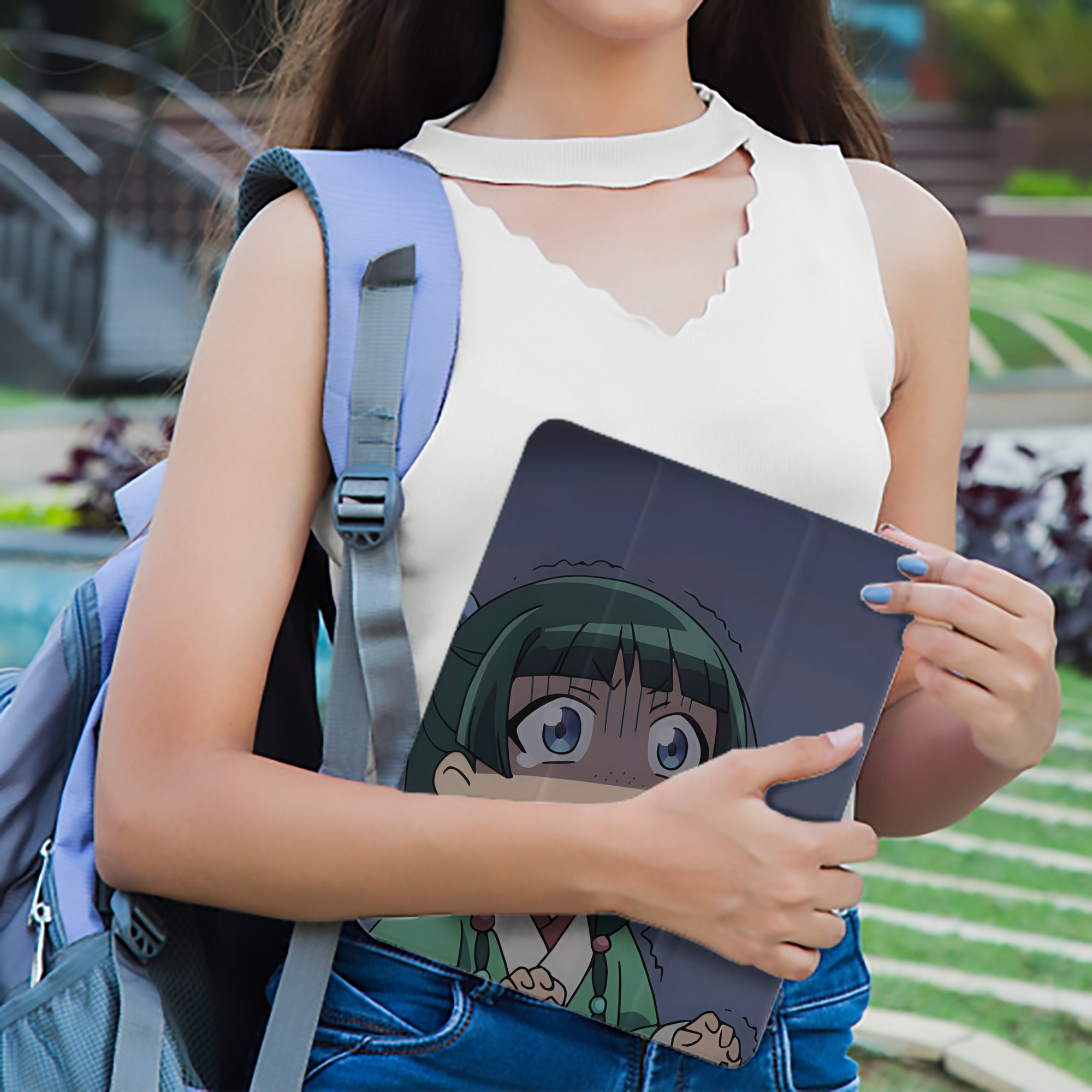 薬屋のひとりごと The Apothecary Diaries IPad ケース ペン収納付き 三つ折りスタンド PUレザー×シリコン 対応機種9.5/10.5/10.9インチ
