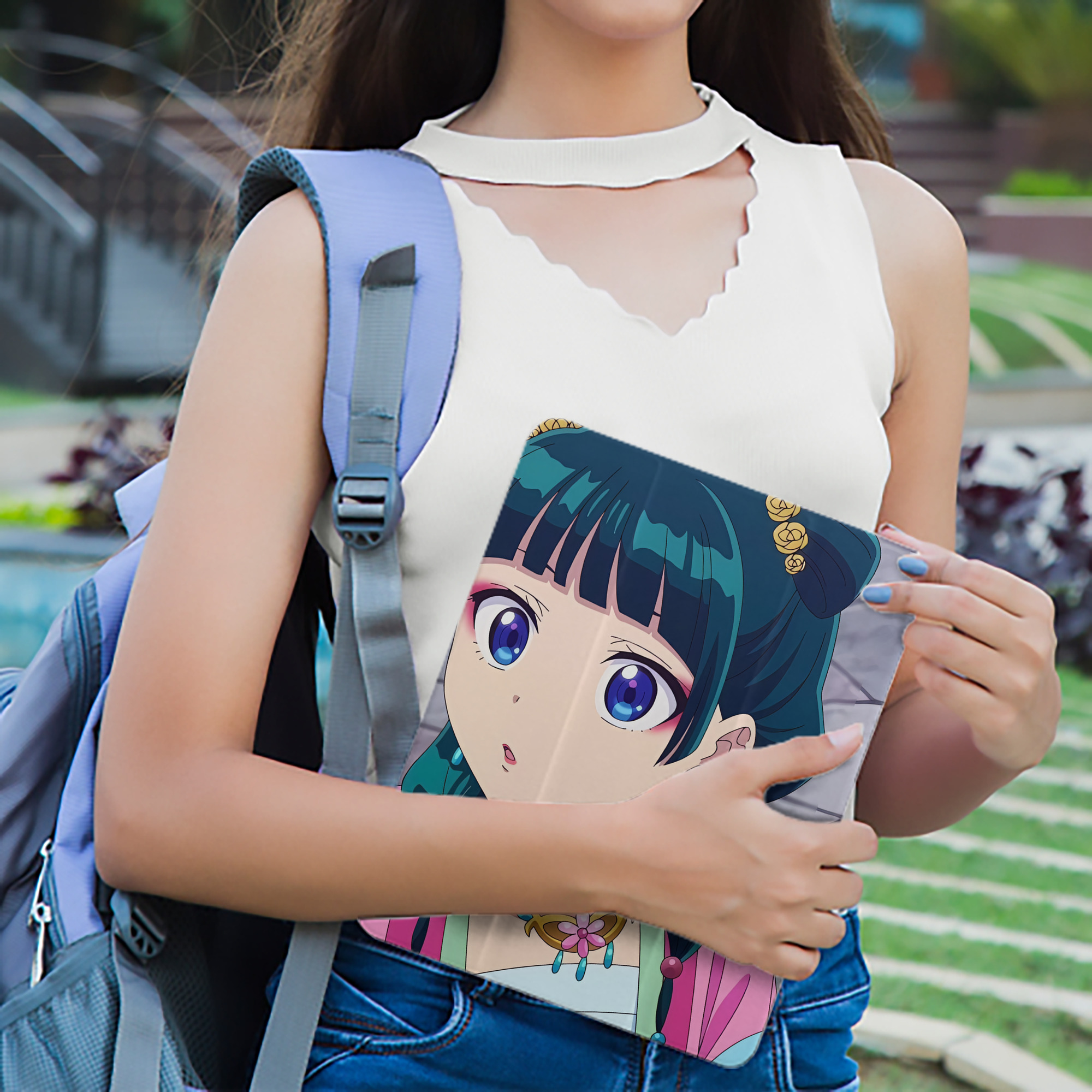 薬屋のひとりごと The Apothecary Diaries IPad ケース ペン収納付き 三つ折りスタンド PUレザー×シリコン 対応機種9.5/10.5/10.9インチ