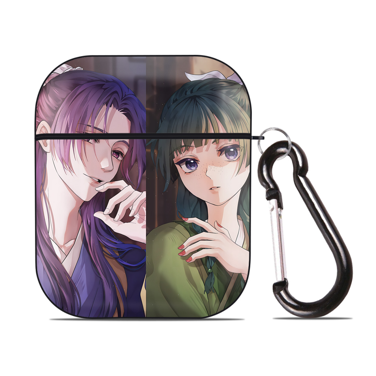（画像用） 薬屋のひとりごと The Apothecary Diaries AirPods 第2世代保護ケース ハードシェル ブラック 耐衝撃・防指紋・カラビナ付き