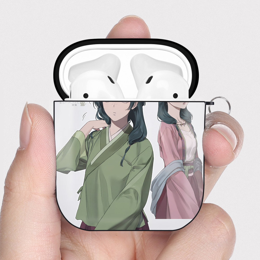（画像用） 薬屋のひとりごと The Apothecary Diaries AirPods 第2世代保護ケース ハードシェル ブラック 耐衝撃・防指紋・カラビナ付き