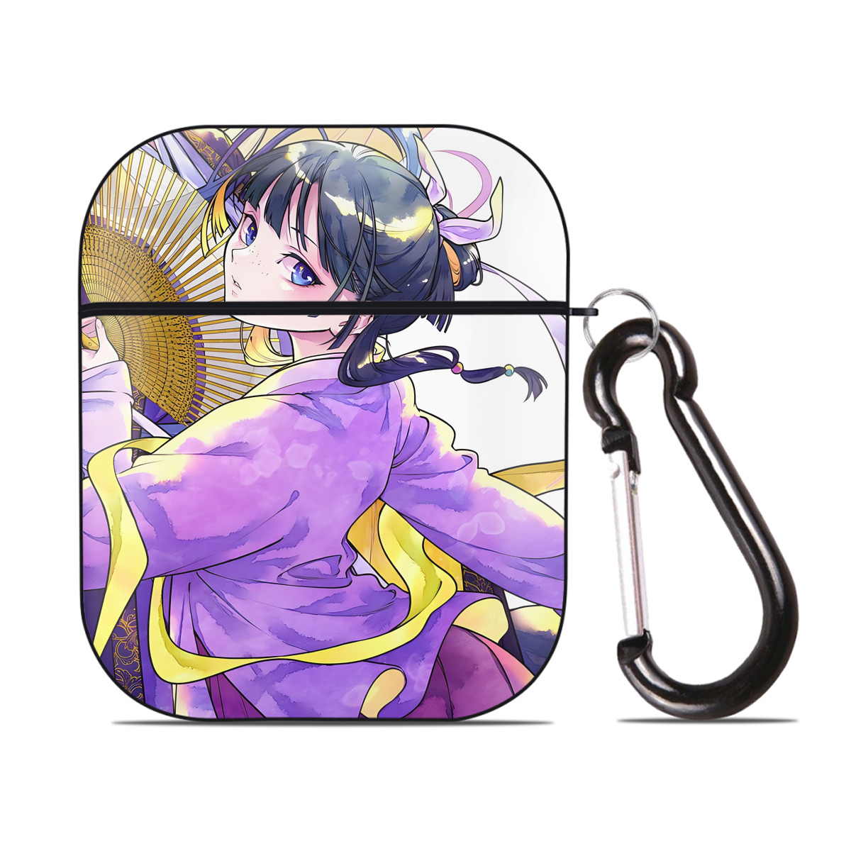 （画像用） 薬屋のひとりごと The Apothecary Diaries AirPods 第2世代保護ケース ハードシェル ブラック 耐衝撃・防指紋・カラビナ付き