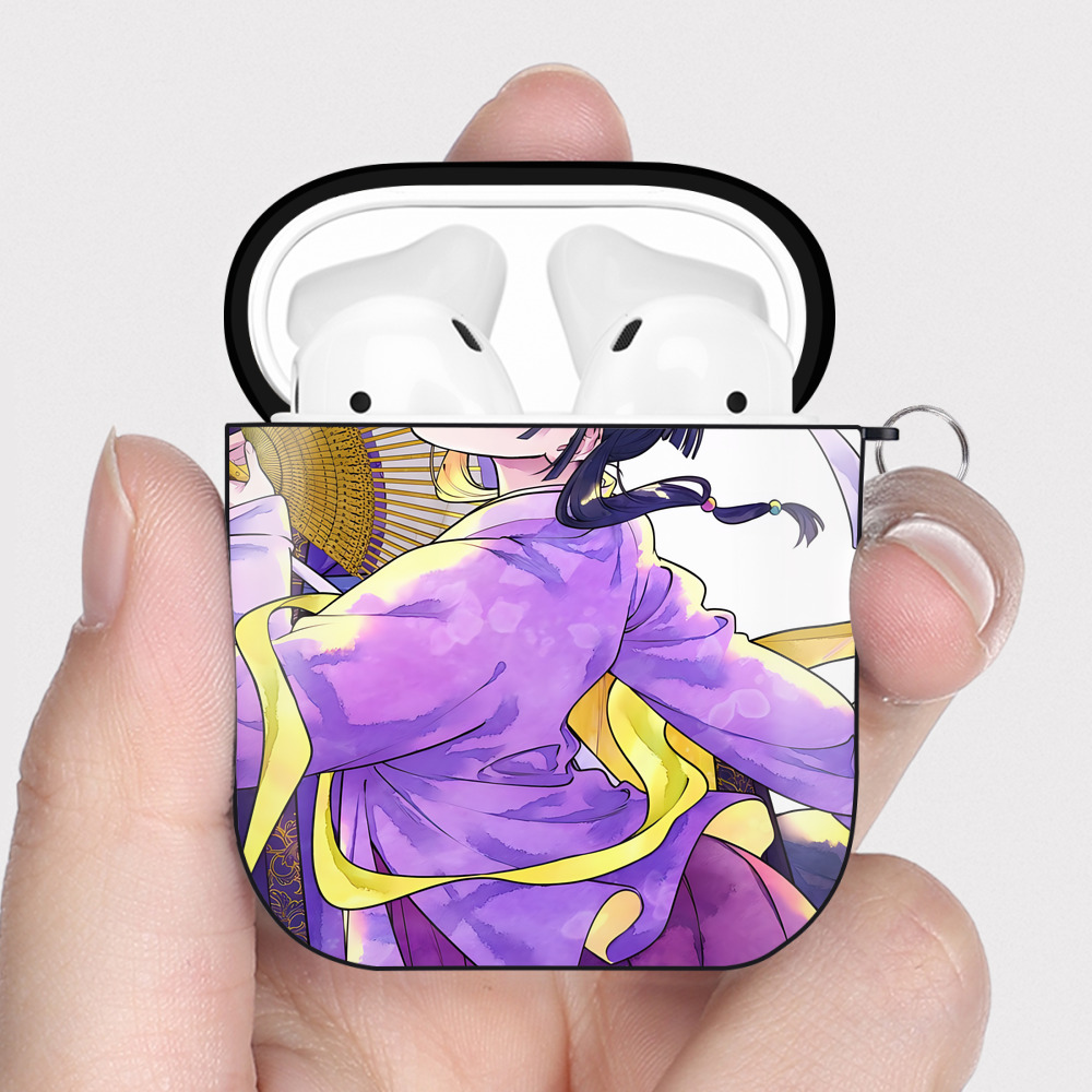 （画像用） 薬屋のひとりごと The Apothecary Diaries AirPods 第2世代保護ケース ハードシェル ブラック 耐衝撃・防指紋・カラビナ付き