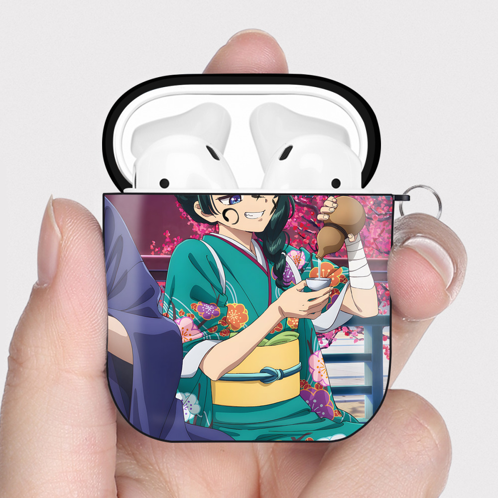 （画像用） 薬屋のひとりごと The Apothecary Diaries AirPods 第2世代保護ケース ハードシェル ブラック 耐衝撃・防指紋・カラビナ付き