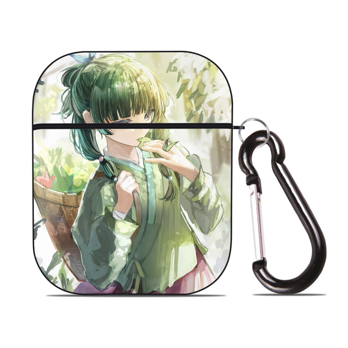 （画像用） 薬屋のひとりごと The Apothecary Diaries AirPods 第2世代保護ケース ハードシェル ブラック 耐衝撃・防指紋・カラビナ付き