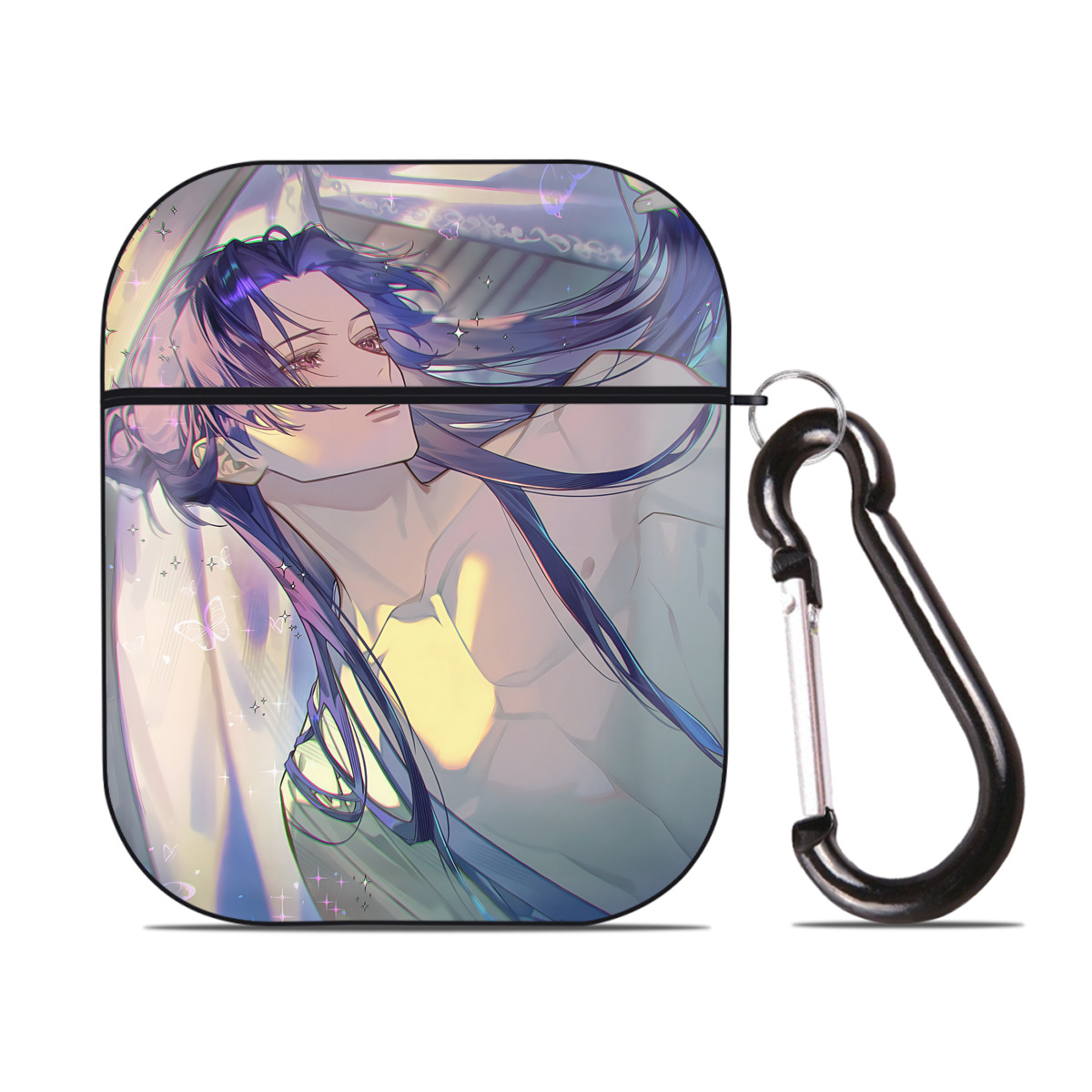 （画像用） 薬屋のひとりごと The Apothecary Diaries AirPods 第2世代保護ケース ハードシェル ブラック 耐衝撃・防指紋・カラビナ付き