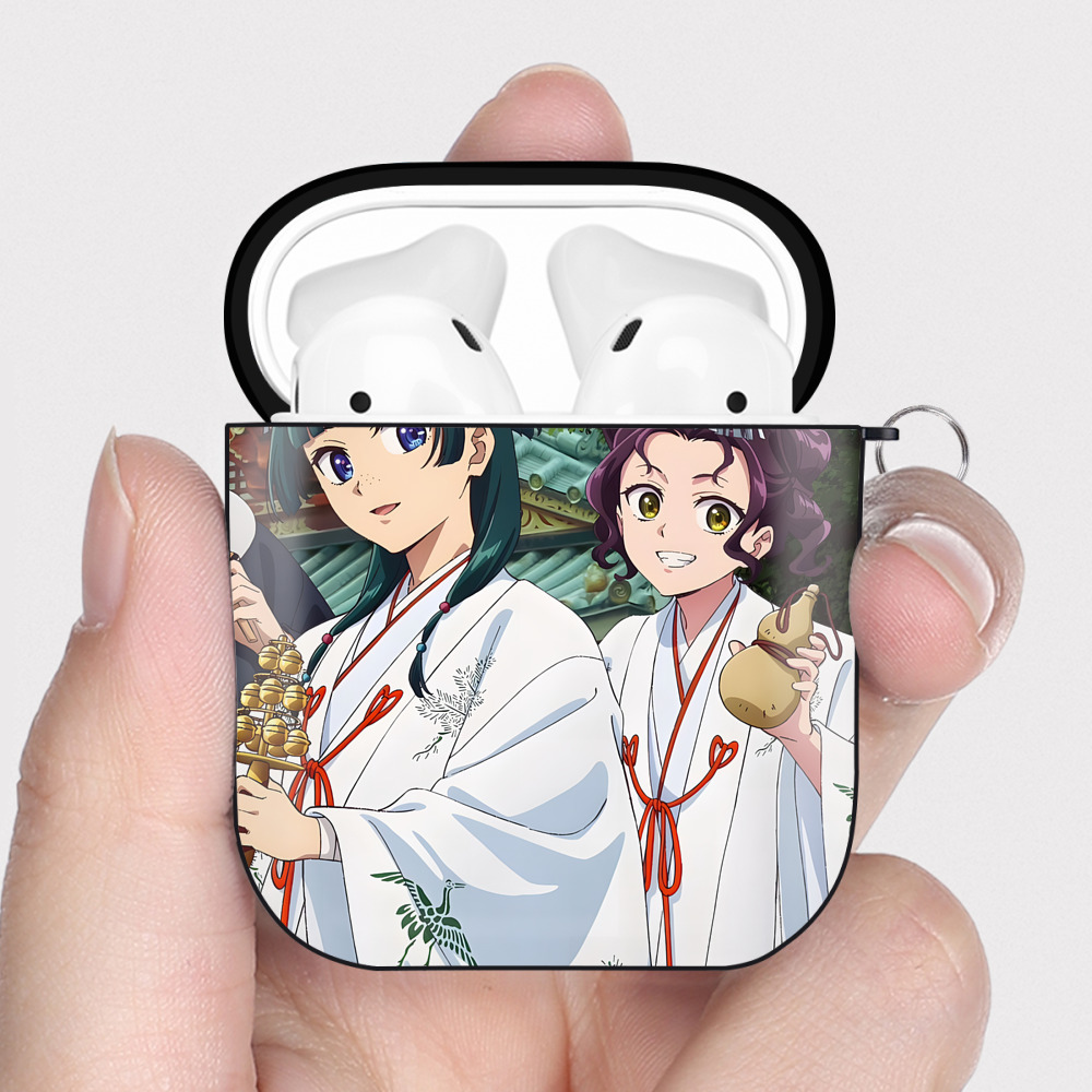 （画像用） 薬屋のひとりごと The Apothecary Diaries AirPods 第2世代保護ケース ハードシェル ブラック 耐衝撃・防指紋・カラビナ付き