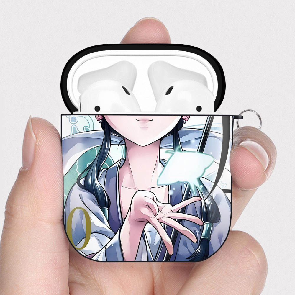 （画像用） 薬屋のひとりごと The Apothecary Diaries AirPods 第2世代保護ケース ハードシェル ブラック 耐衝撃・防指紋・カラビナ付き
