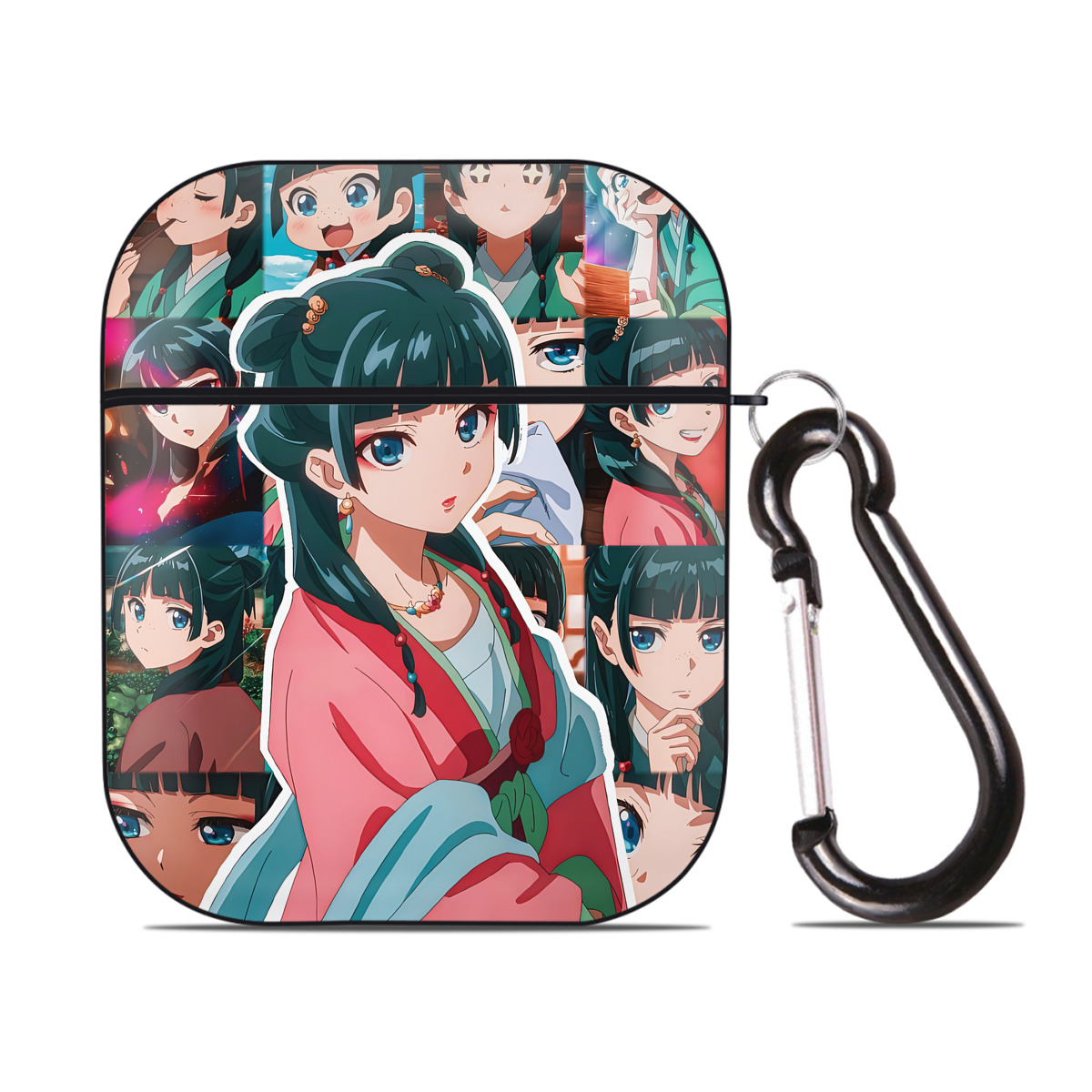 （画像用） 薬屋のひとりごと The Apothecary Diaries AirPods 第2世代保護ケース ハードシェル ブラック 耐衝撃・防指紋・カラビナ付き