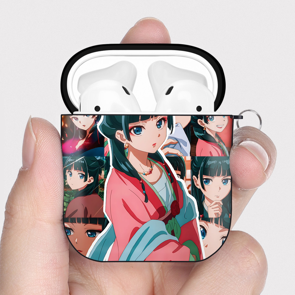 （画像用） 薬屋のひとりごと The Apothecary Diaries AirPods 第2世代保護ケース ハードシェル ブラック 耐衝撃・防指紋・カラビナ付き