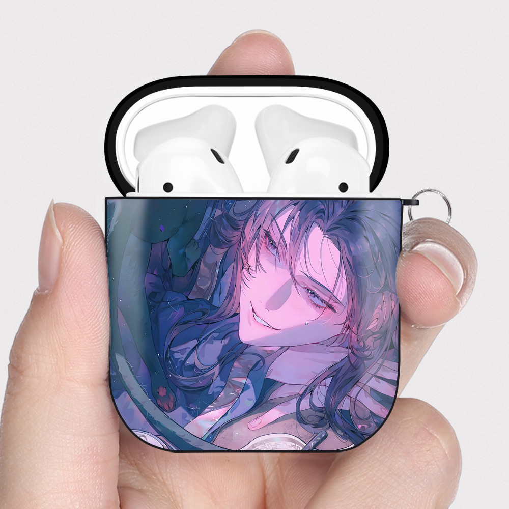 （画像用） 薬屋のひとりごと The Apothecary Diaries AirPods 第2世代保護ケース ハードシェル ブラック 耐衝撃・防指紋・カラビナ付き