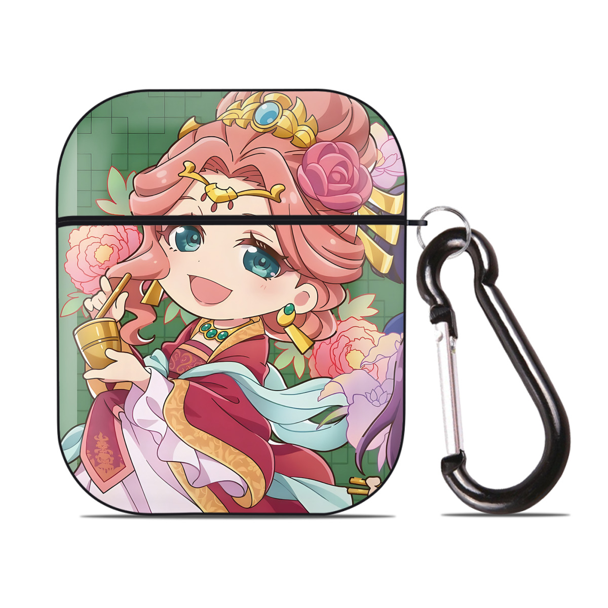 （画像用） 薬屋のひとりごと The Apothecary Diaries AirPods 第2世代保護ケース ハードシェル ブラック 耐衝撃・防指紋・カラビナ付き