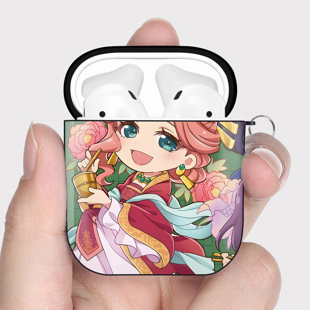 （画像用） 薬屋のひとりごと The Apothecary Diaries AirPods 第2世代保護ケース ハードシェル ブラック 耐衝撃・防指紋・カラビナ付き