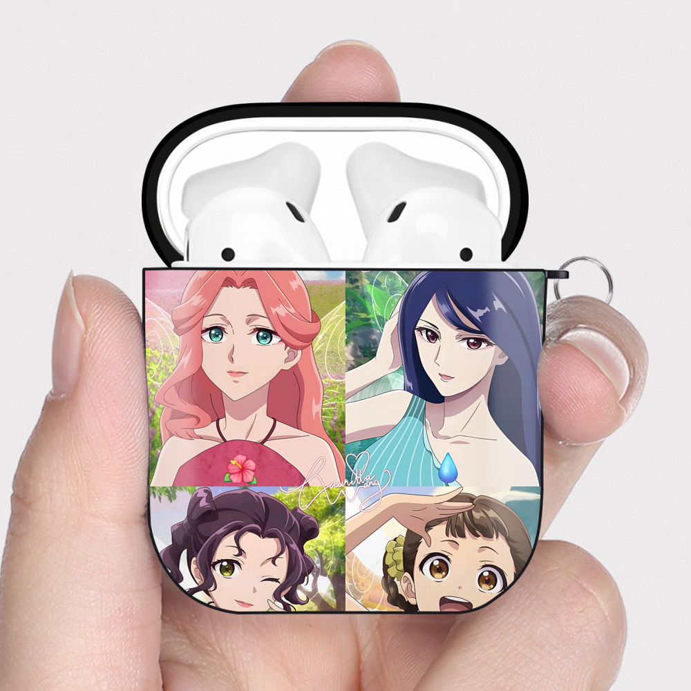 （画像用） 薬屋のひとりごと The Apothecary Diaries AirPods 第2世代保護ケース ハードシェル ブラック 耐衝撃・防指紋・カラビナ付き