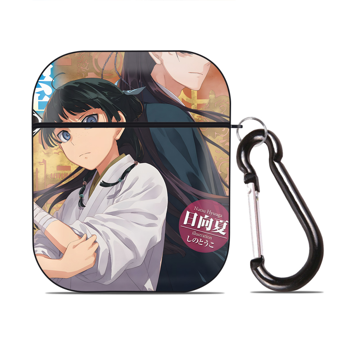 （画像用） 薬屋のひとりごと The Apothecary Diaries AirPods 第2世代保護ケース ハードシェル ブラック 耐衝撃・防指紋・カラビナ付き