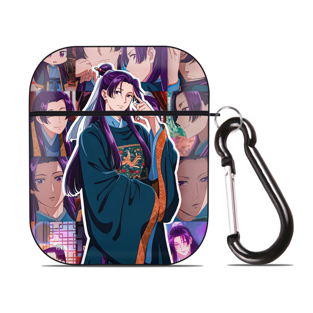 （画像用） 薬屋のひとりごと The Apothecary Diaries AirPods 第2世代保護ケース ハードシェル ブラック 耐衝撃・防指紋・カラビナ付き