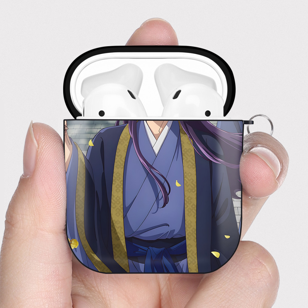 （画像用） 薬屋のひとりごと The Apothecary Diaries AirPods 第2世代保護ケース ハードシェル ブラック 耐衝撃・防指紋・カラビナ付き